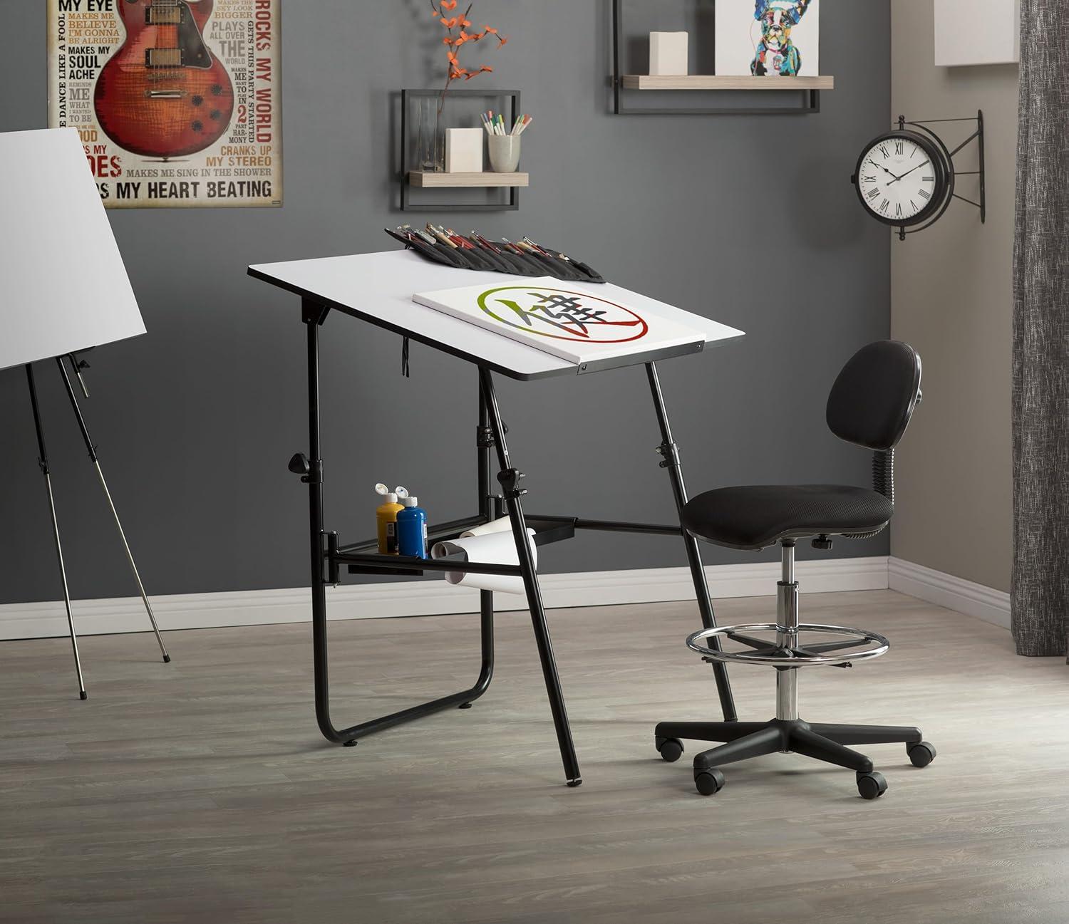 Ultima 42'' Black and White Adjustable Drafting Table