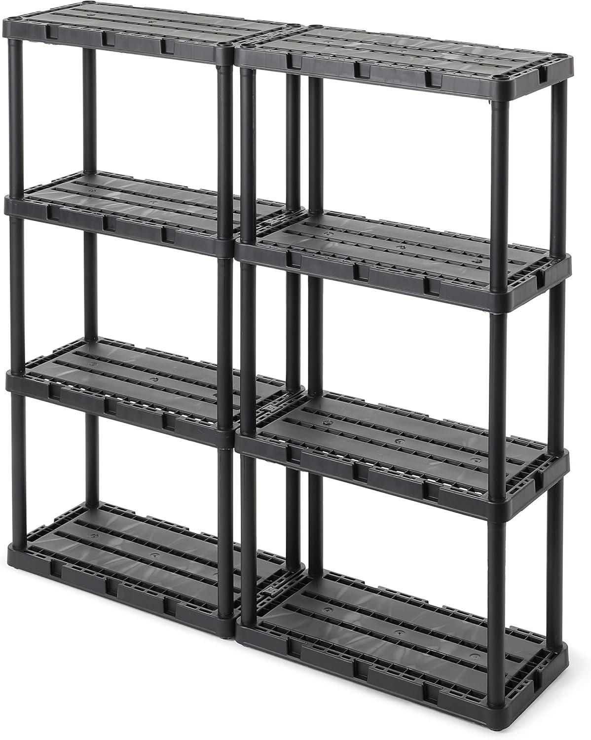 Gracious Living Gracious Living Knect A Shelf Light Fixed Storage 4 Shelf Shelving Unit (4 Pack) (Set of 4)