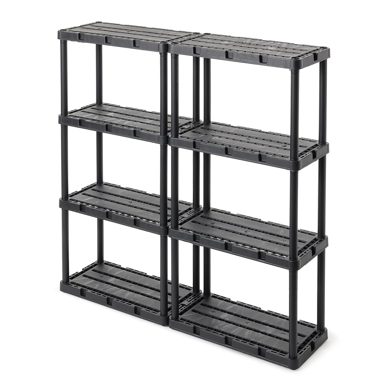 Gracious Living Gracious Living Knect A Shelf Light Fixed Storage 4 Shelf Shelving Unit (4 Pack) (Set of 4)