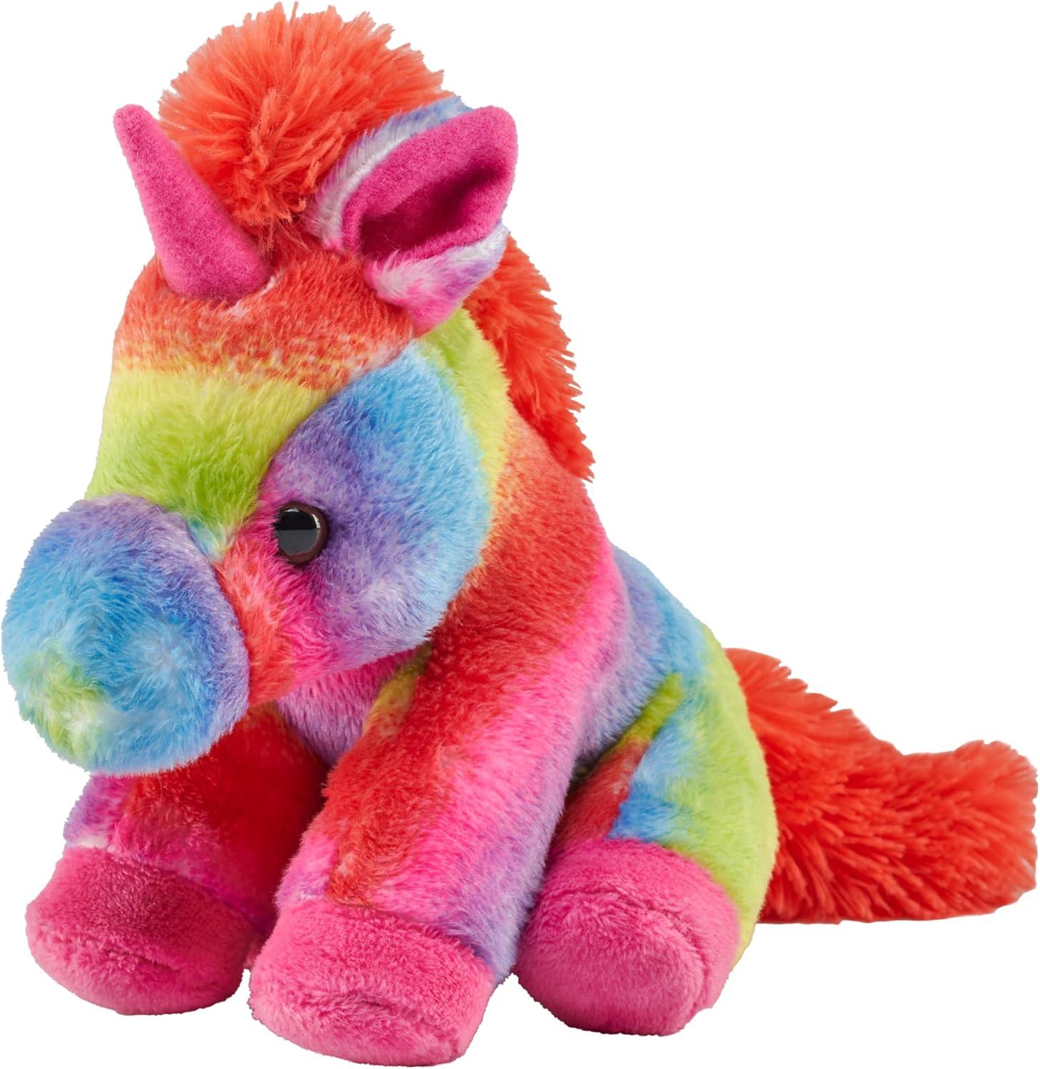 Wild Republic Rainbow Pocketkins Eco Unicorn Stuffed Animal, 5 Inches