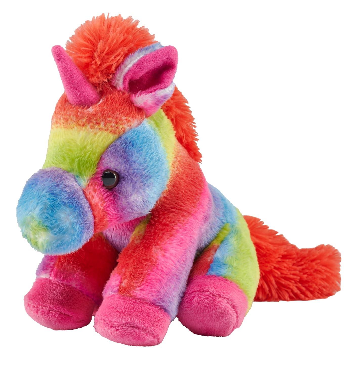 Wild Republic Rainbow Pocketkins Eco Unicorn Stuffed Animal, 5 Inches
