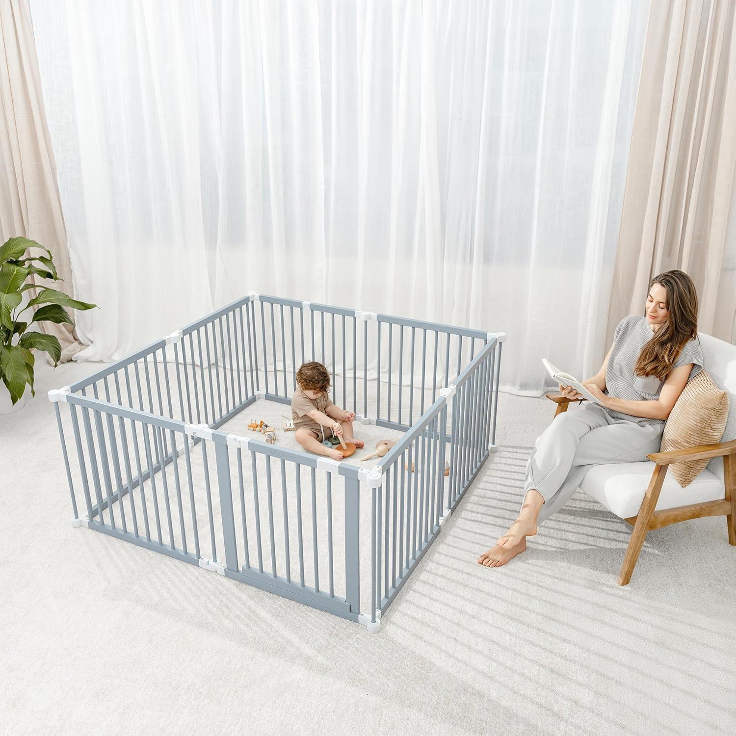 Comfy Cubs Baby Playpen & Baby Gate for Toddler and Babies