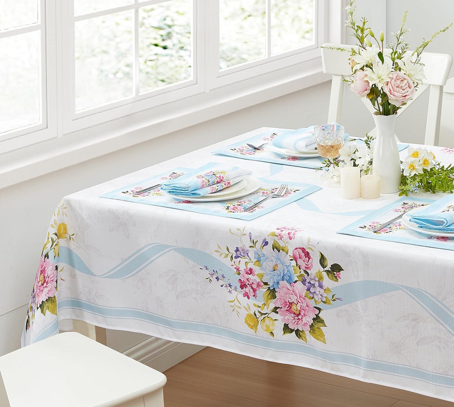 Rose Cottage Engineered Tablecloth - Multicolor - 60x120 - Elrene Home Fashions