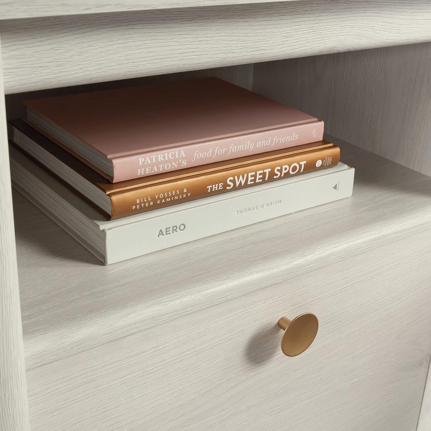 Dover Edge 1 Drawer Nightstand with Shelf Glacier Oak - Sauder: Mid-Century Modern Bedside Table, Laminated Surface, Metal Hardware