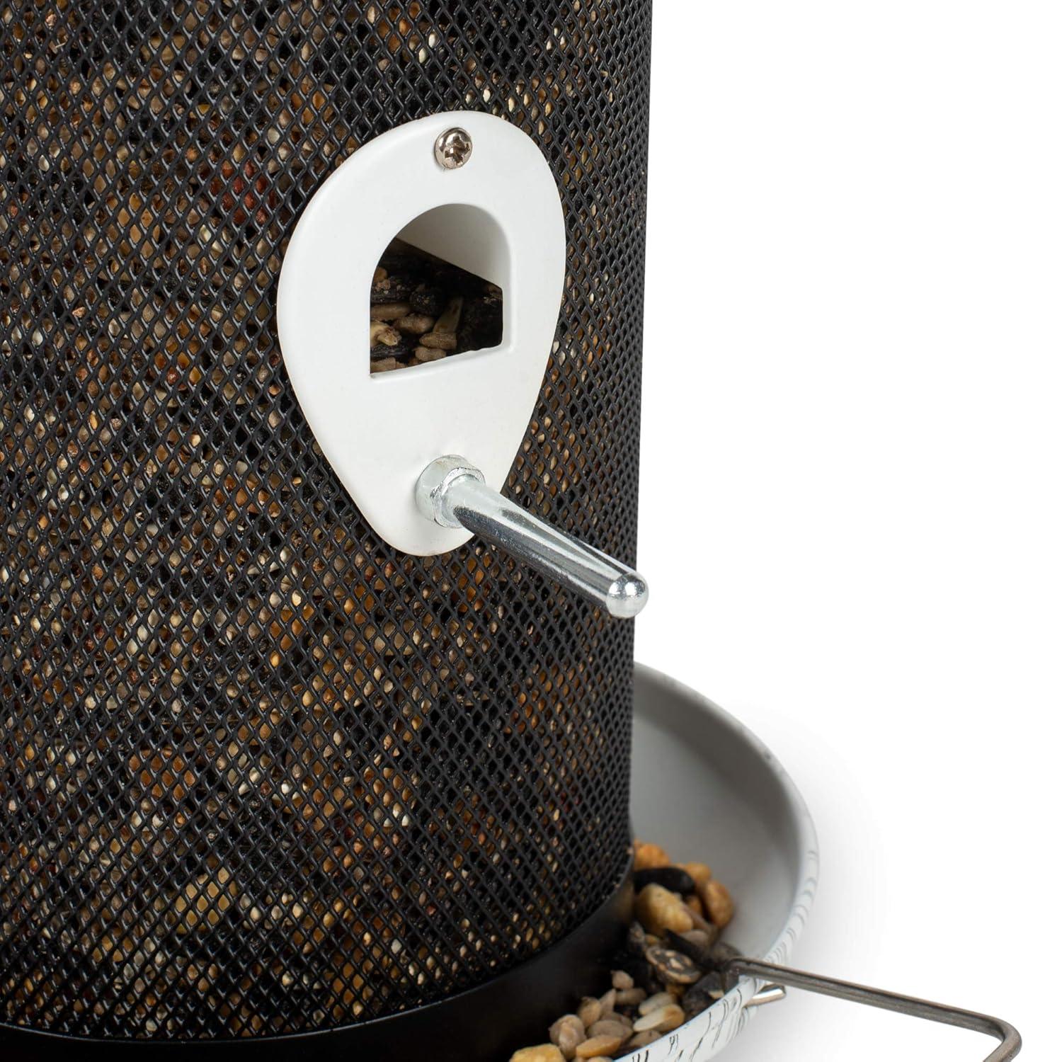 Cottage Garden Hanging 12 inch Whitewashed Finish Heavy Duty Mesh Metal 3 Lb. Bird Feeder