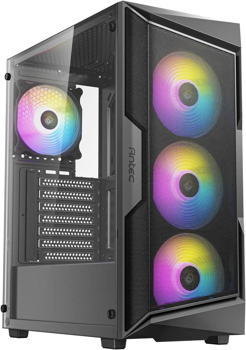 ANTEC AX Series AX61 Elite, High-Airflow Mesh Front Panel, 4 x 120mm ARGB Fans Included, Tempered Glass Side Panels, Up to 8 Fans Simultaneously, 360mm Radiator Support, Mid-Tower ATX Gaming Case