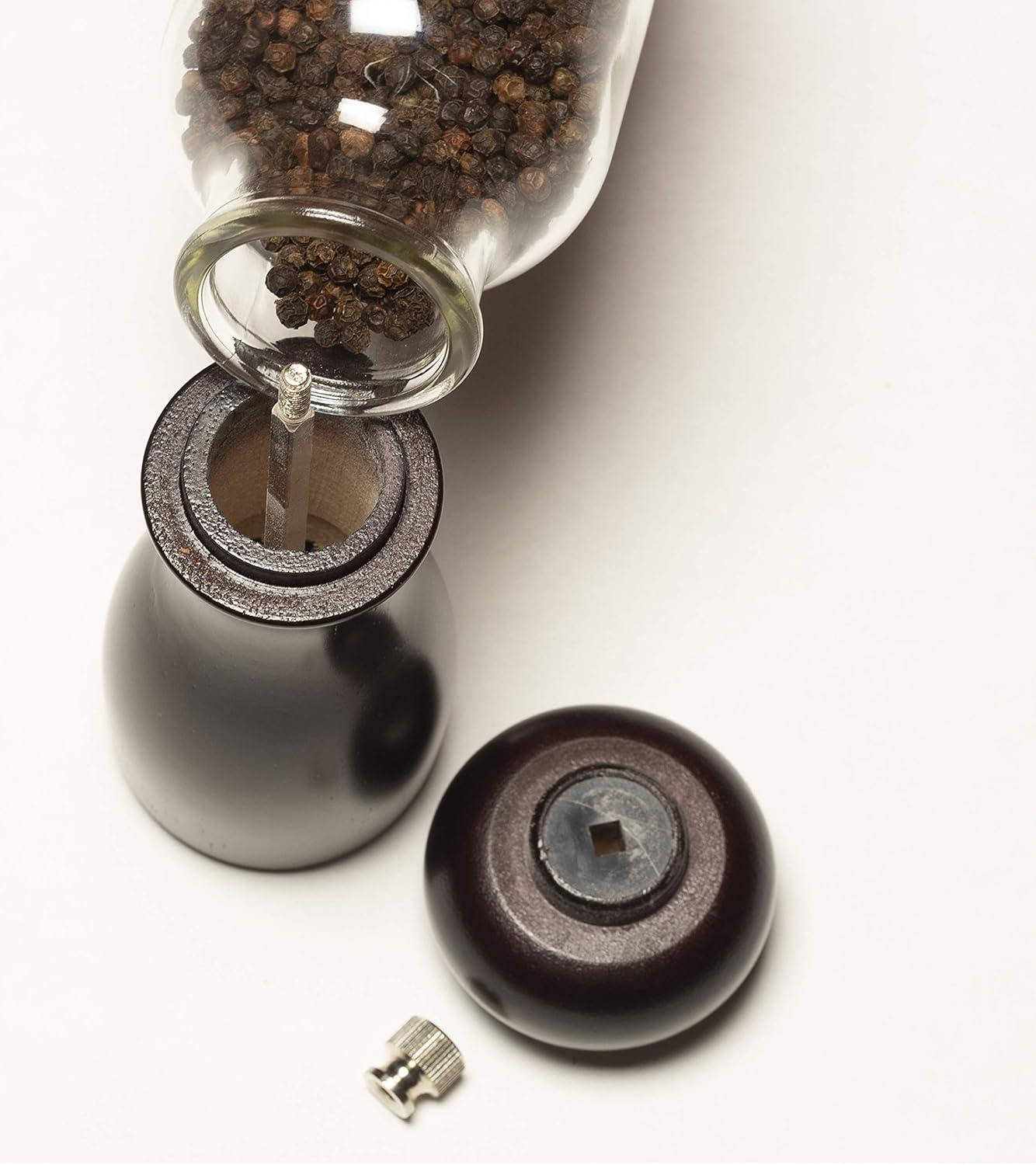 Olde Thompson 6" Caffe Adjustable Wood Pepper Mill & Salt Shaker Set, Espresso