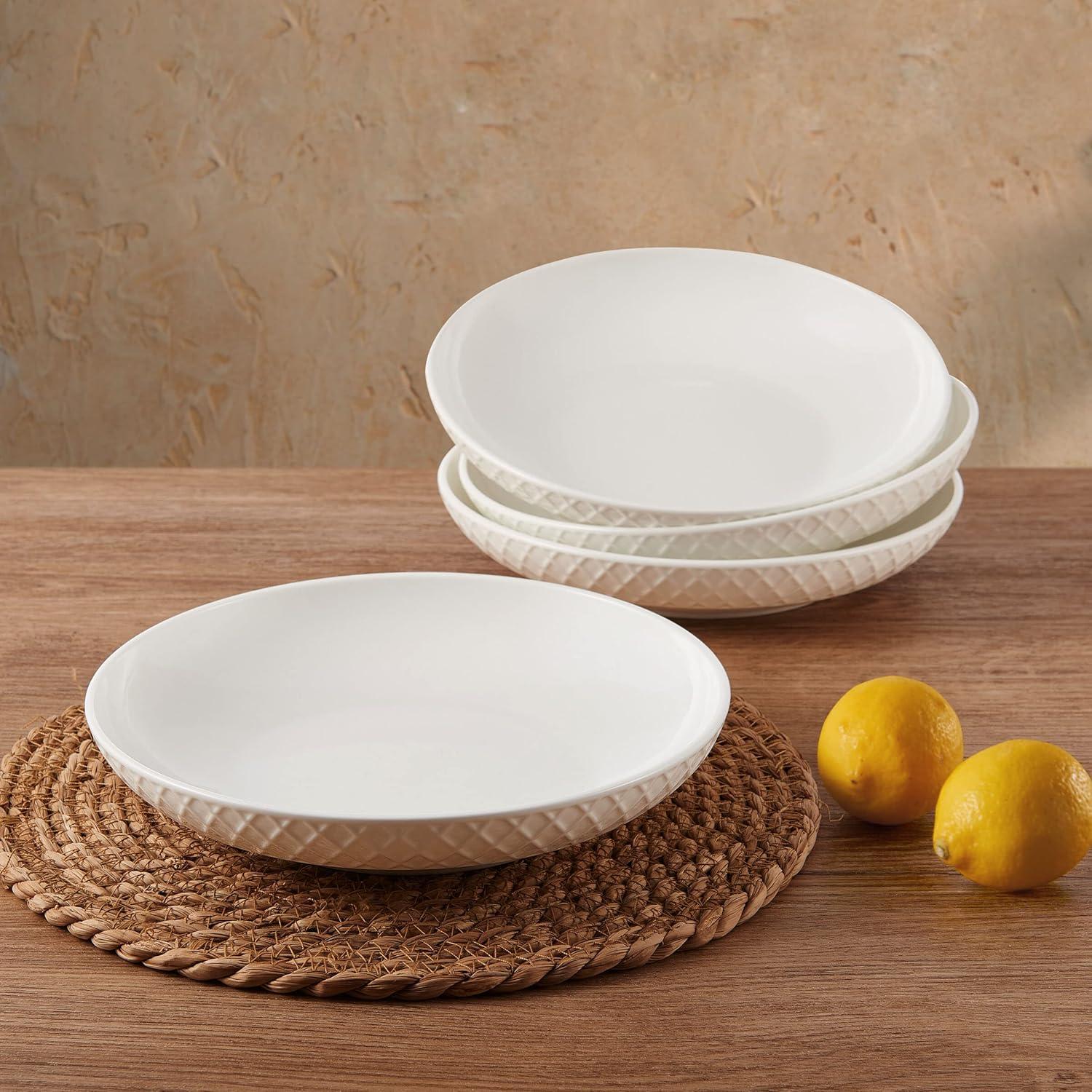 Mikasa Trellis 8 in. Bone China Pasta Bowls