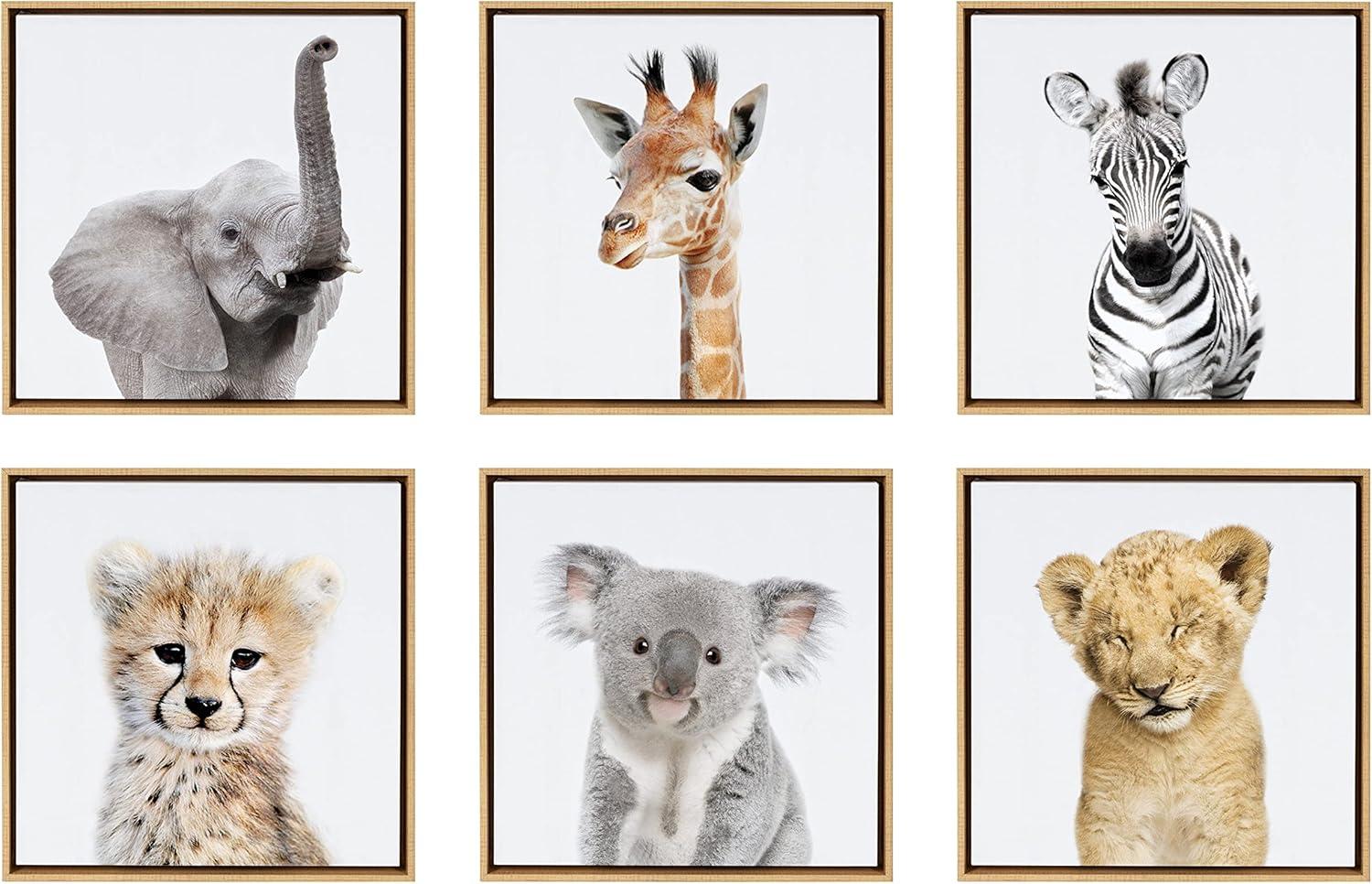 13" x 13" 6pc Ari Safari Animals Wall Art - Kate & Laurel All Things Decor