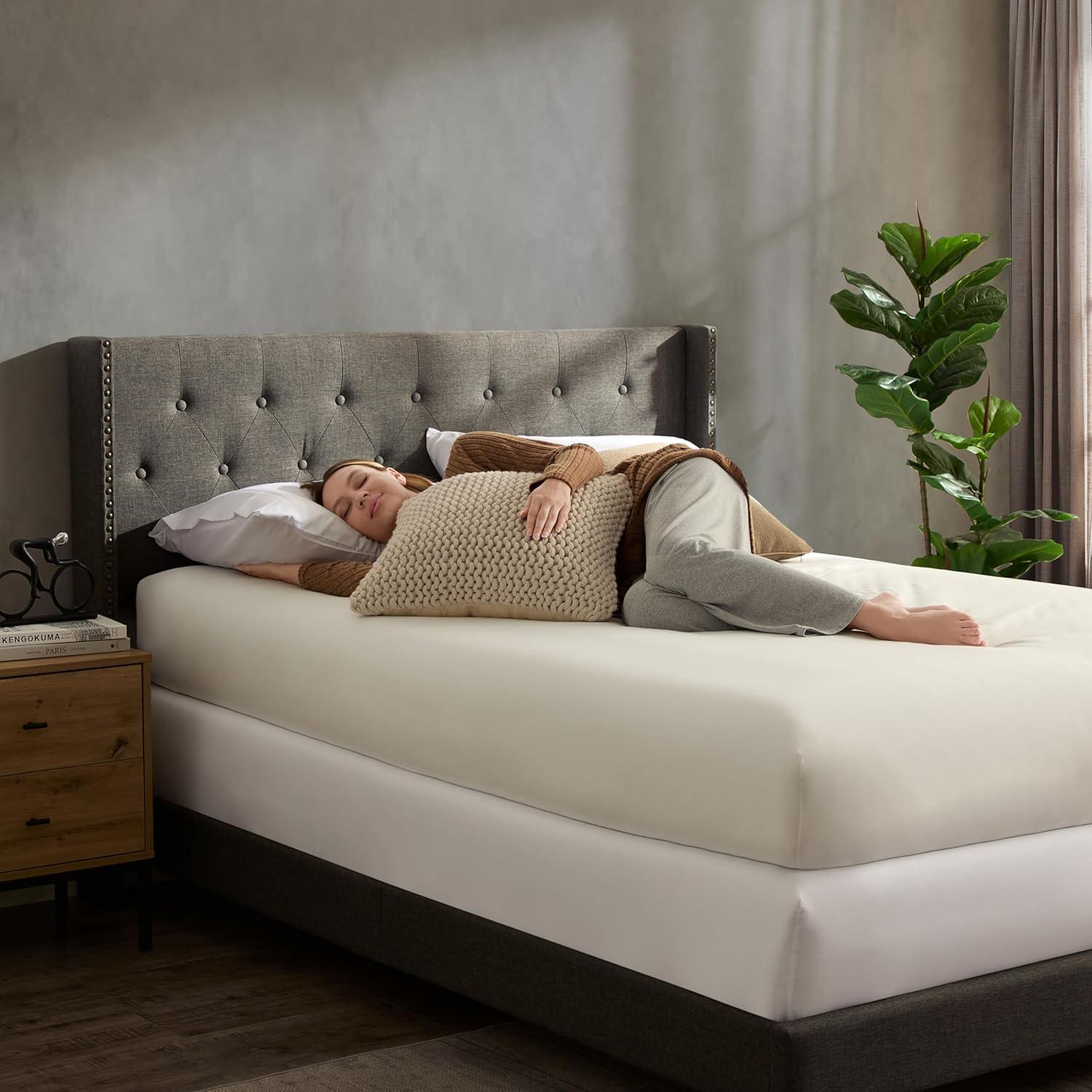 Bryt Wingback Diamond Upholstered Platform Bed, King Size Bed Frame with Headboard - Grey