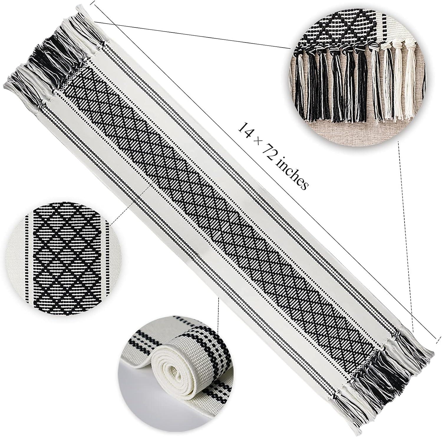 Oveesha Boho Cotton Woven Table Runner With Tassels