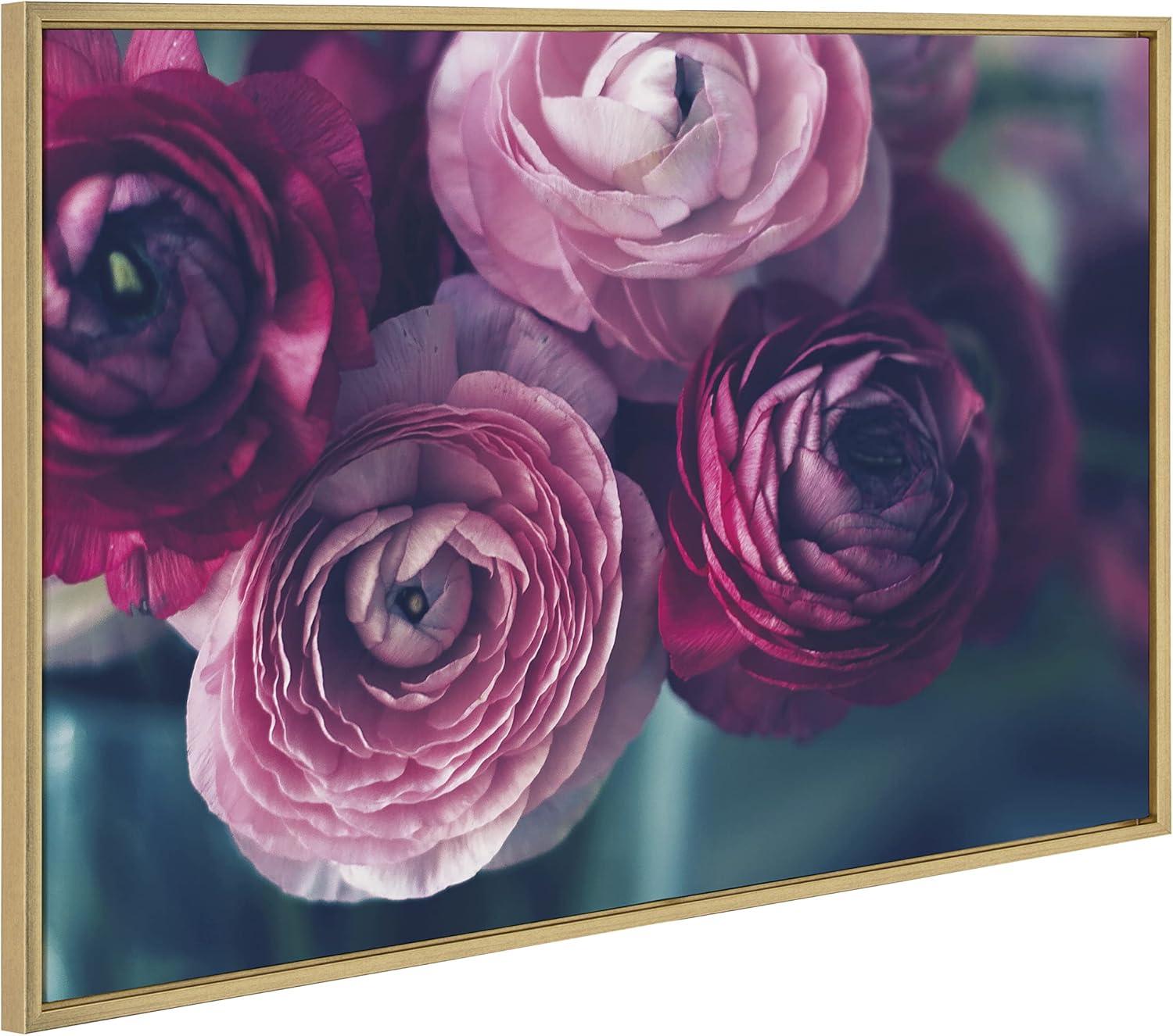 Gold Framed Floral Canvas Print, 23x33