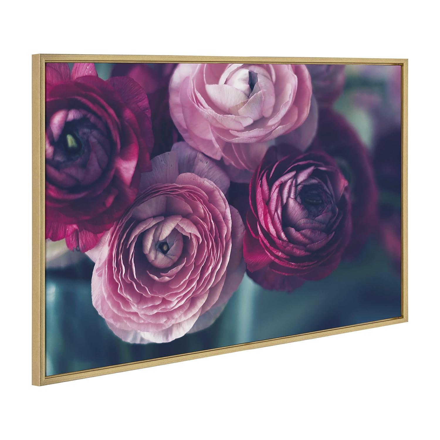 Gold Framed Floral Canvas Print, 23x33