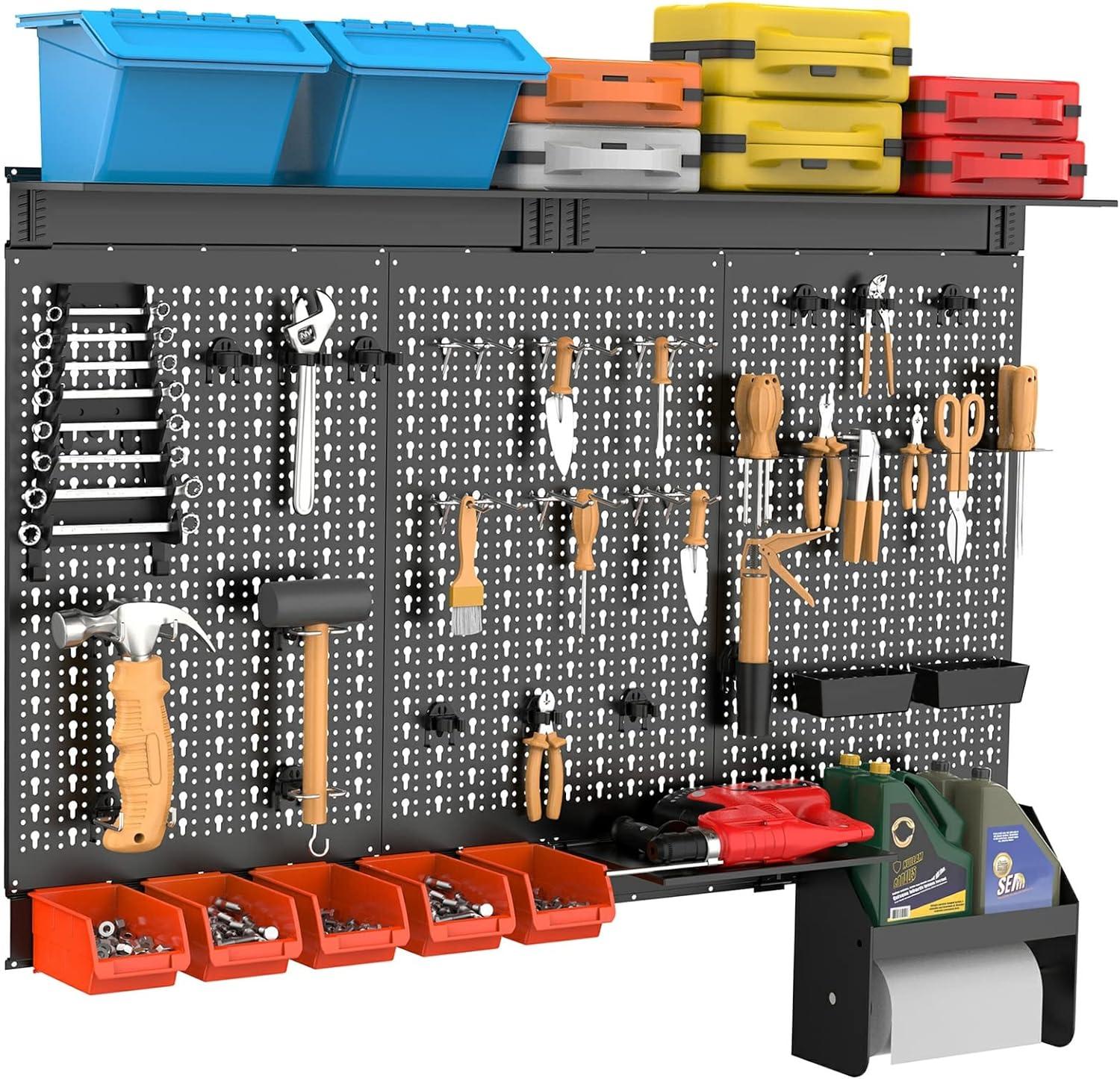 Metal Pegboard Wall Organizer – 4ft Wide