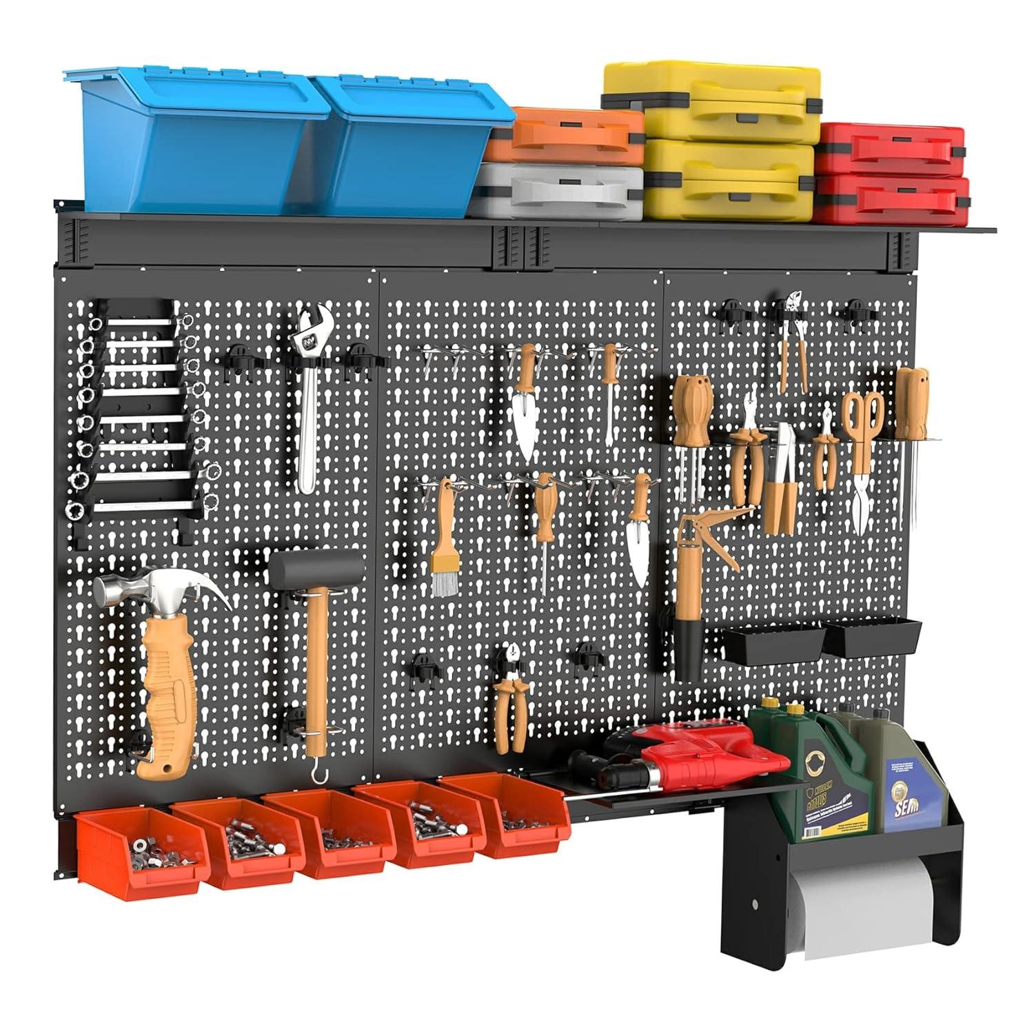 Metal Pegboard Wall Organizer – 4ft Wide