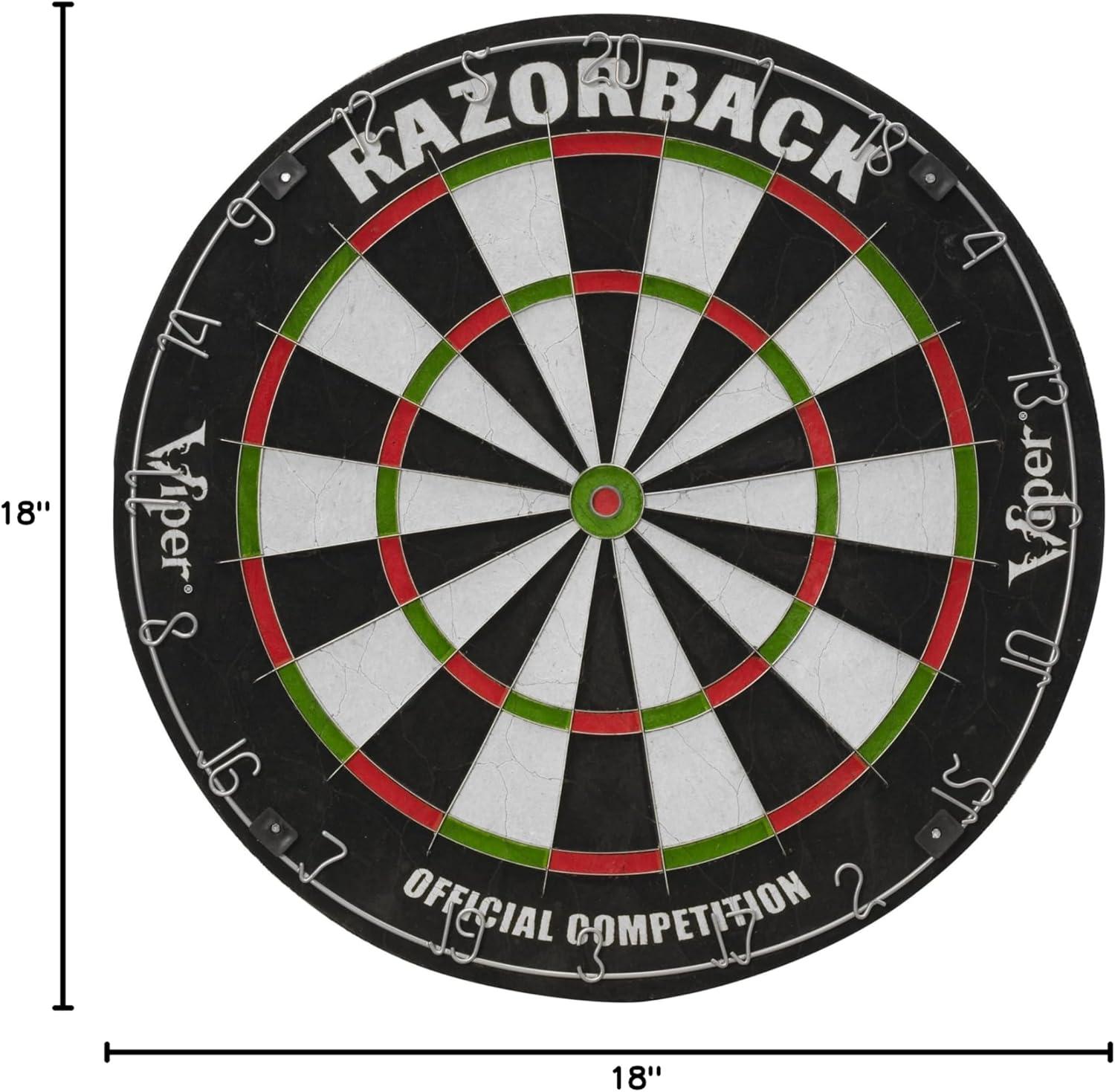 Razorback 18" Black and White Sisal Bristle Dartboard