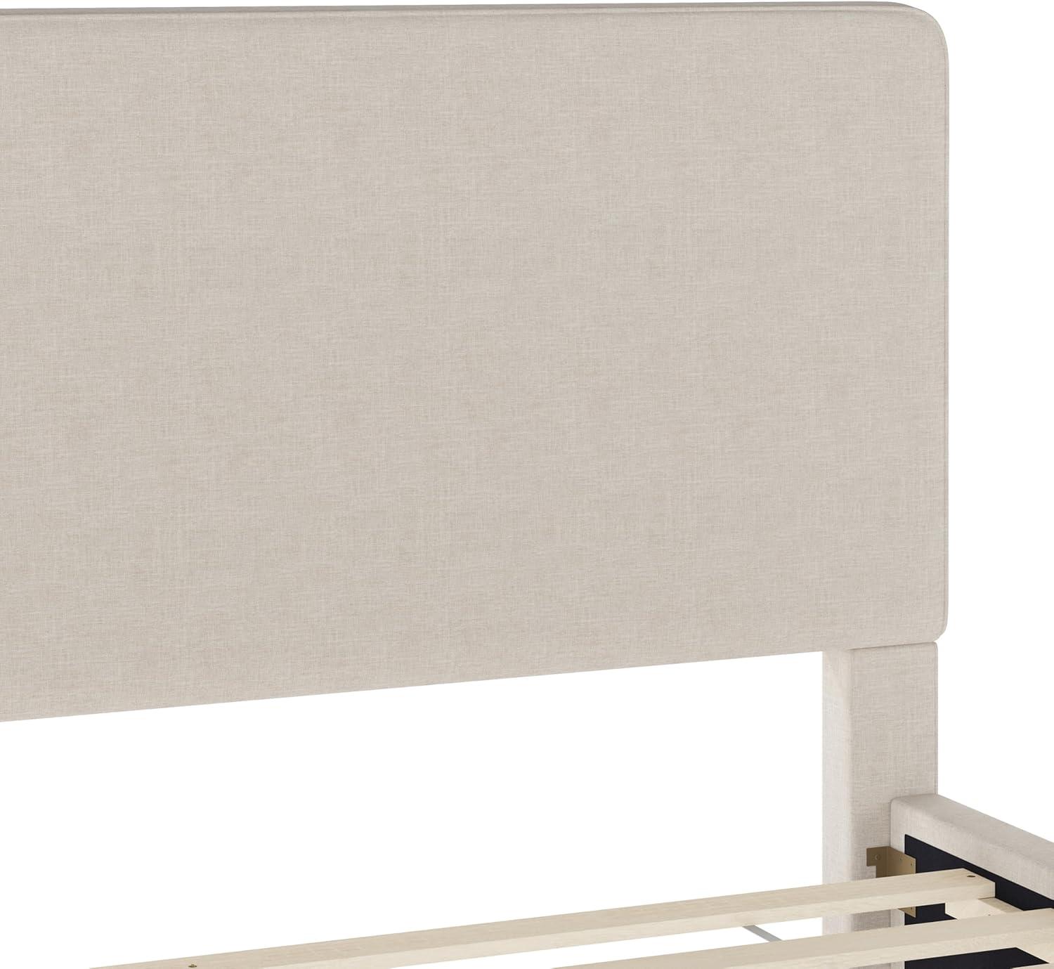 Martha Stewart Martha Stewart Britta Upholstered Platform Bed With Piped Detail Headboard