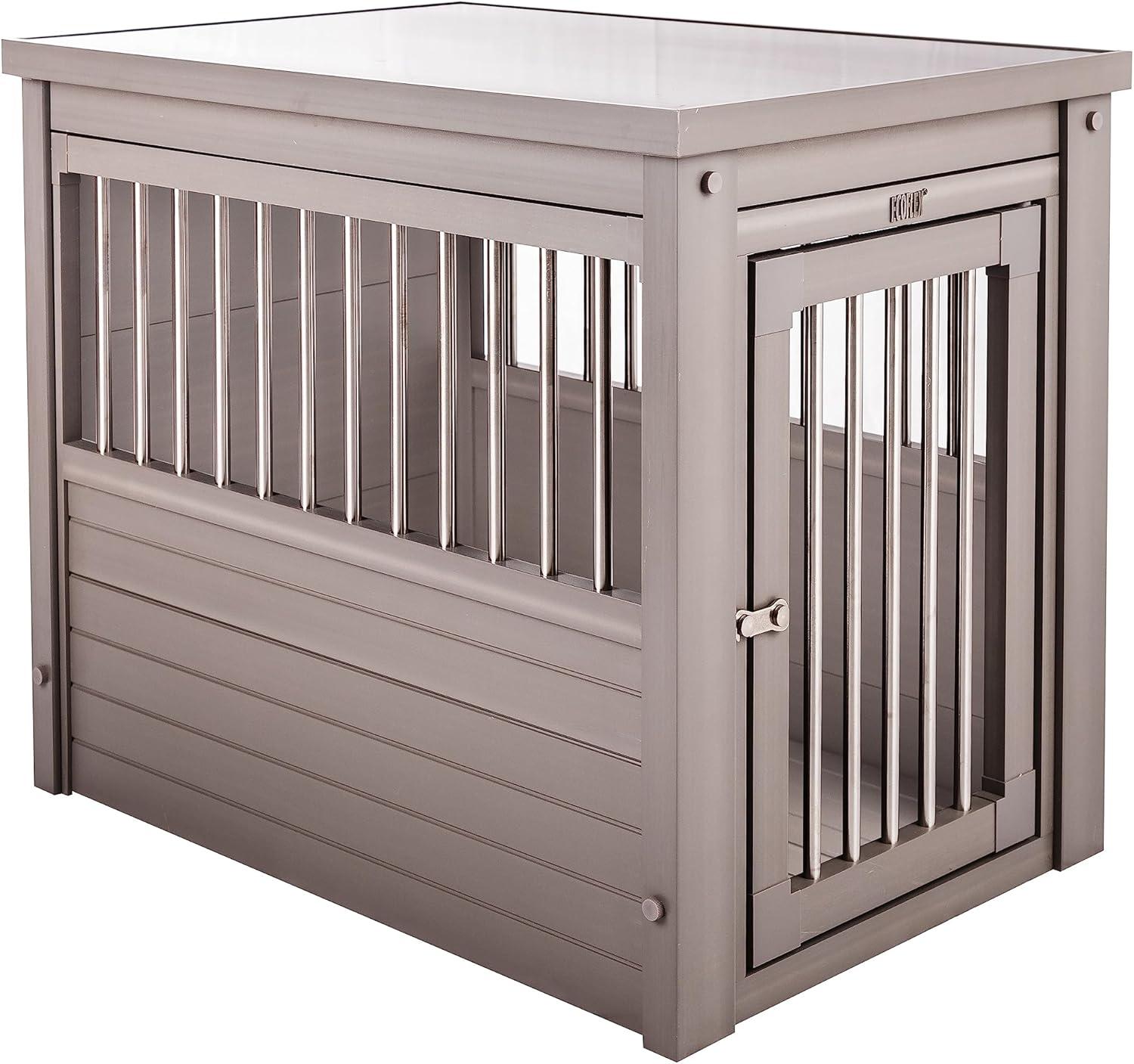 New Age Pet Ecoflex Furniture Style Dog Crate End Table - Grey Small