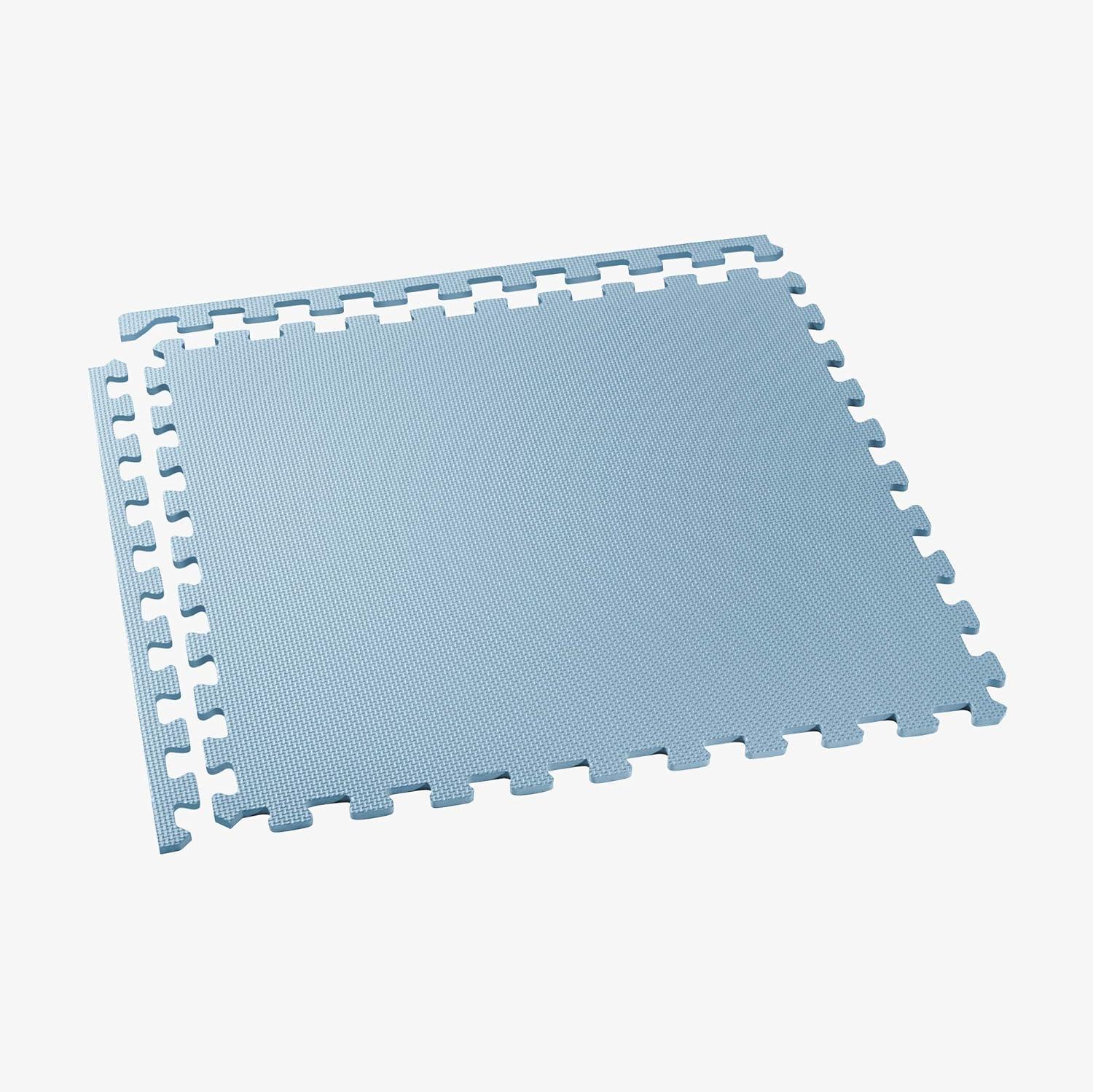 Light Blue EVA Foam Interlocking Gym Floor Tiles, 24 x 24 Inch