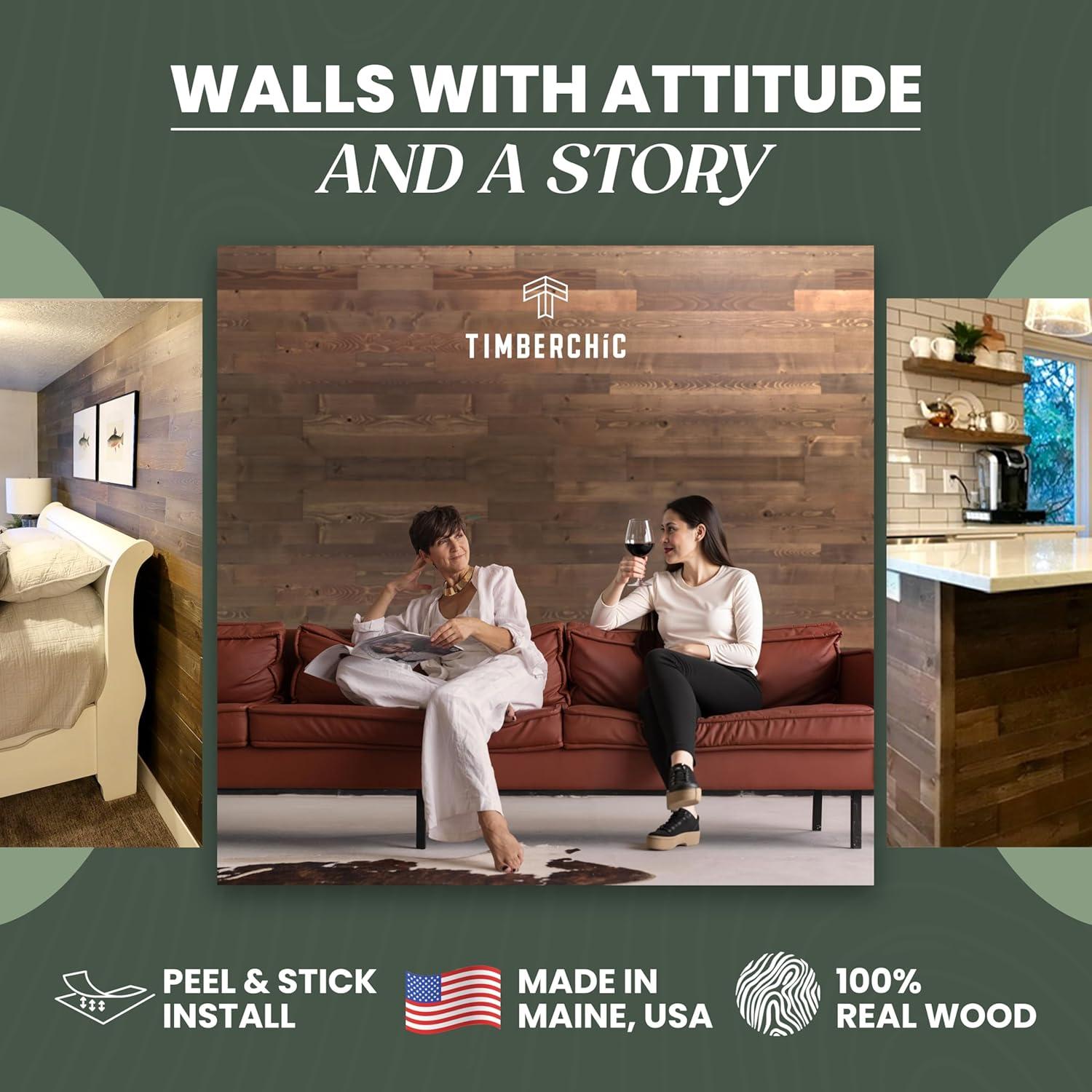 Freestone Reclaimed Wood Peel and Stick Wall Panels