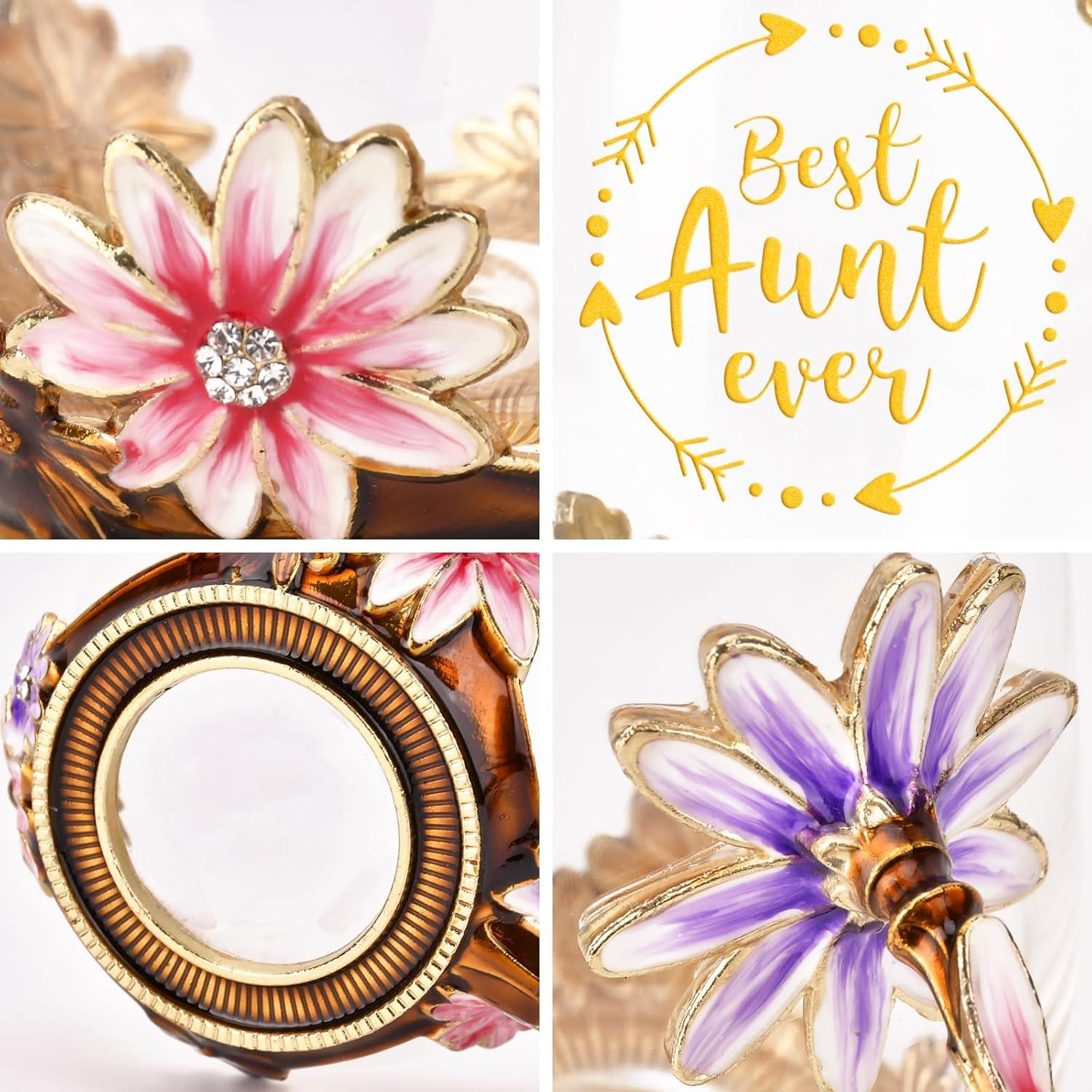 House of Hampton® Enamel Glass Flower Tea Pot With Removable Loose Tea Leaf Infuser Tea Maker Teapot Set 30.4OZ Gifts For Women,Mom,Birthday