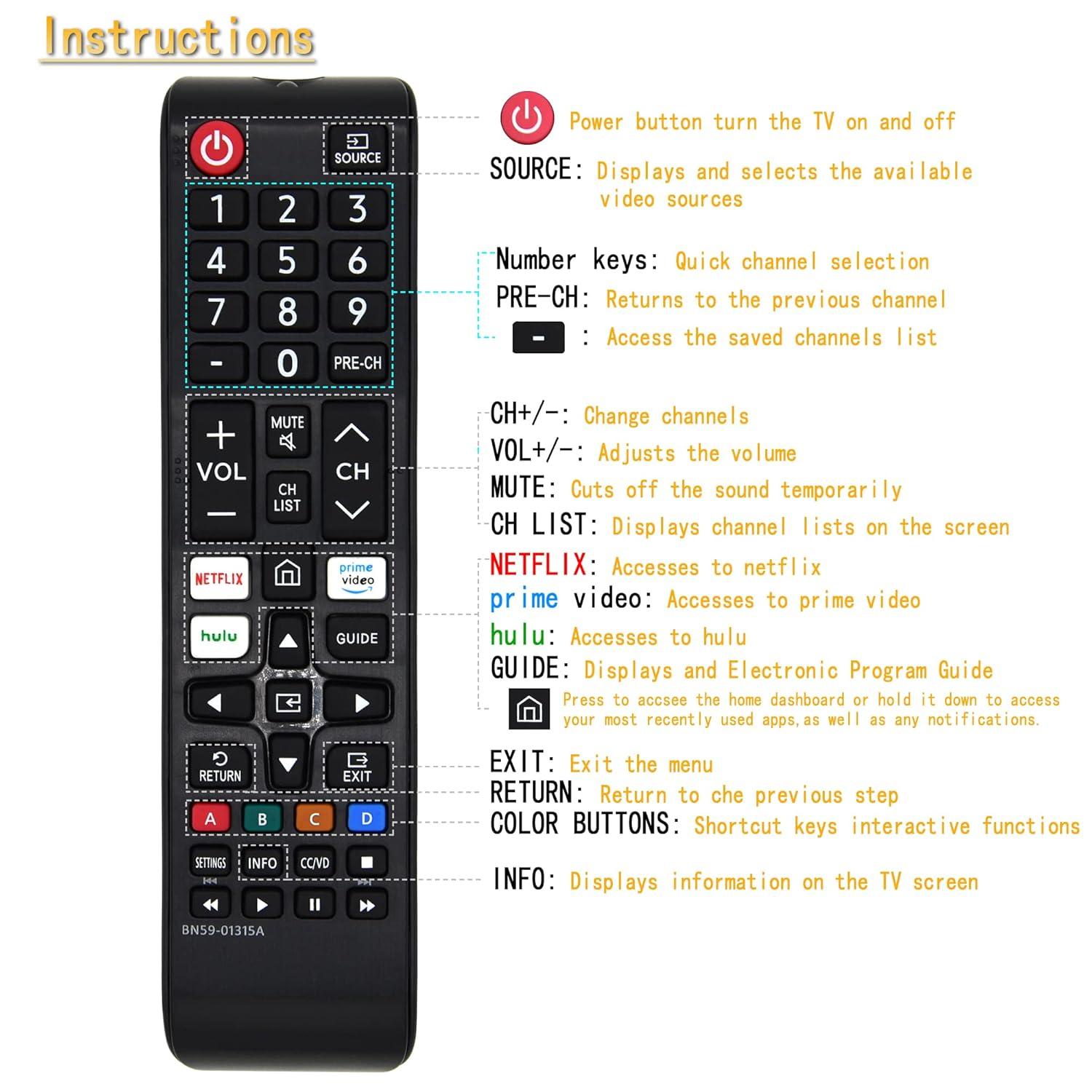 (Pack of 2)ZOUYUE Universal Remote for All Samsung TV,Compatible for All Samsung Smart TV LED LCD HD TV