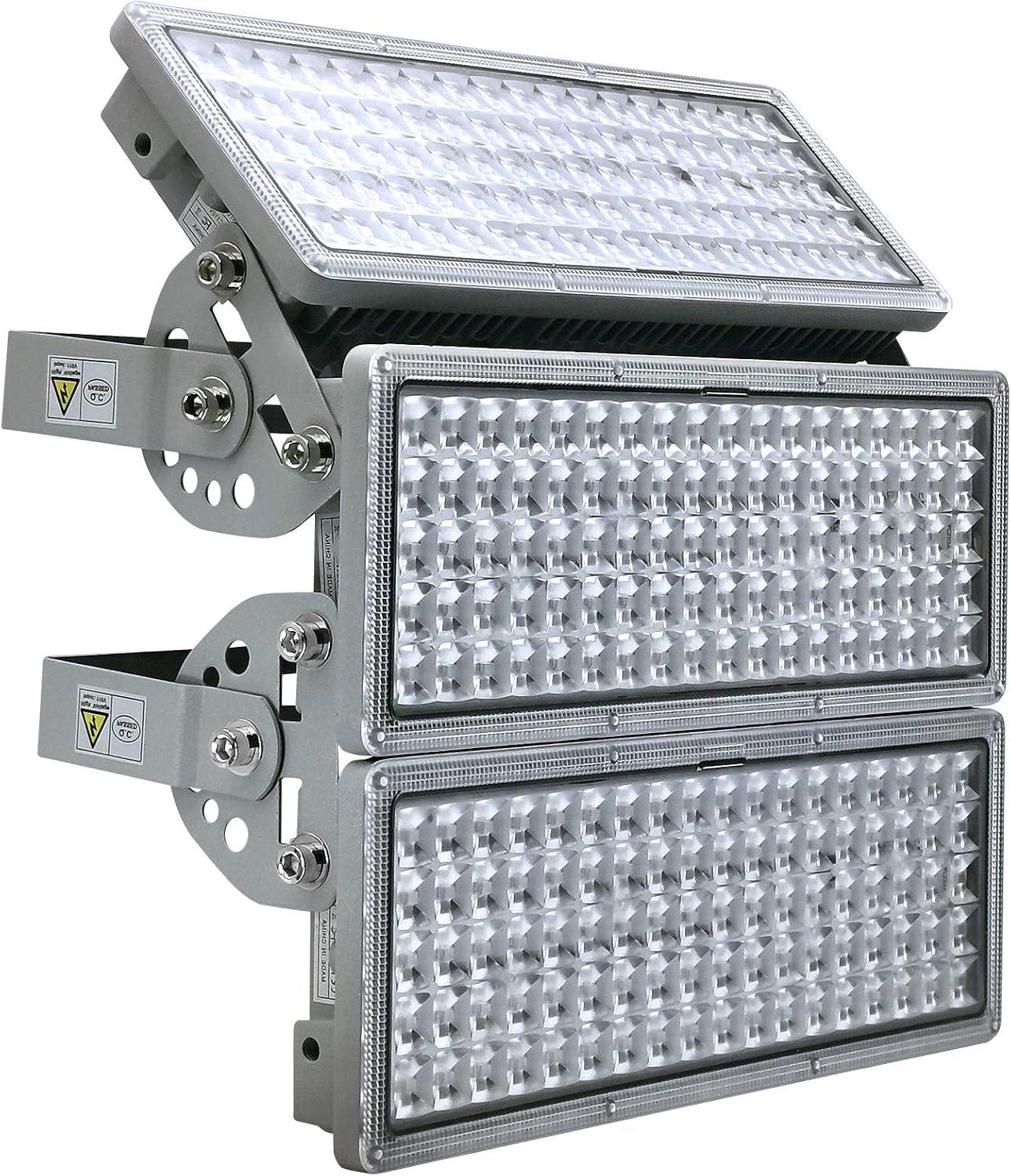 KeKeou LED Flood Light 300W Stadium Light 30000LM Super Bright Outdoor LED Flood Lights with 3 Adjustable Heads 6500K IP67 Waterproof for Playground Lawn