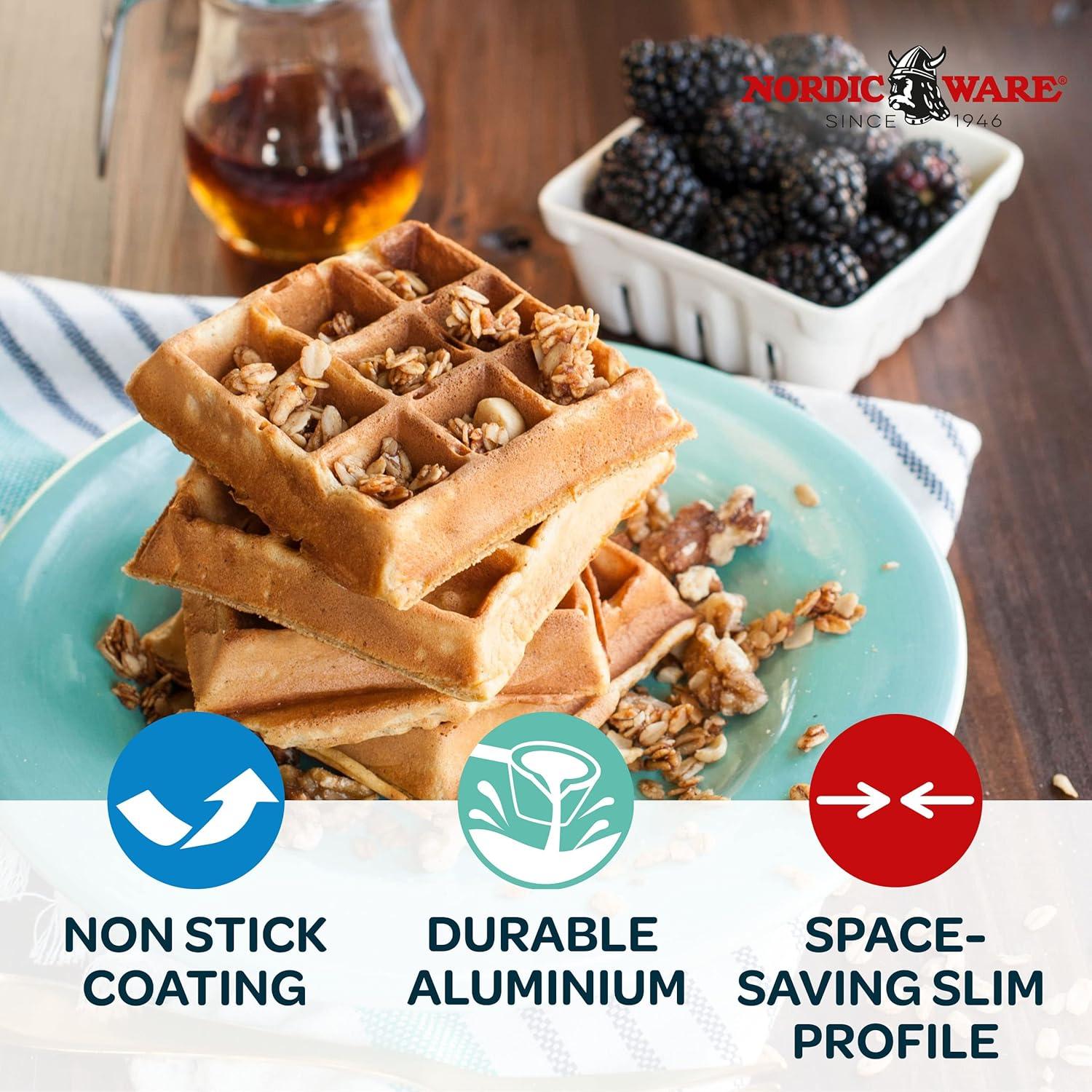 Nordic Ware Cast Aluminum Non-Stick Belgian Waffle Maker