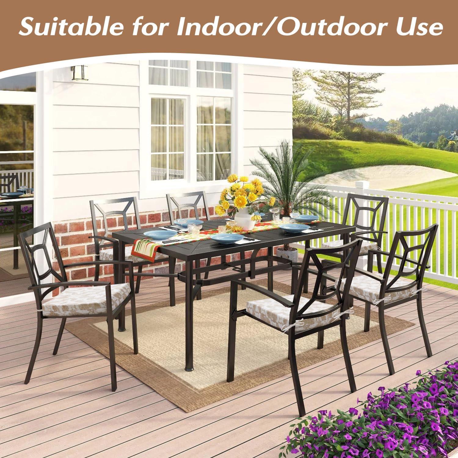 LOVTEX Outdoor Chair Cushions Set of 4, Waterproof Patio Chair Cushions with Ties, 18.5 x 16 x 3 inch, Khaki