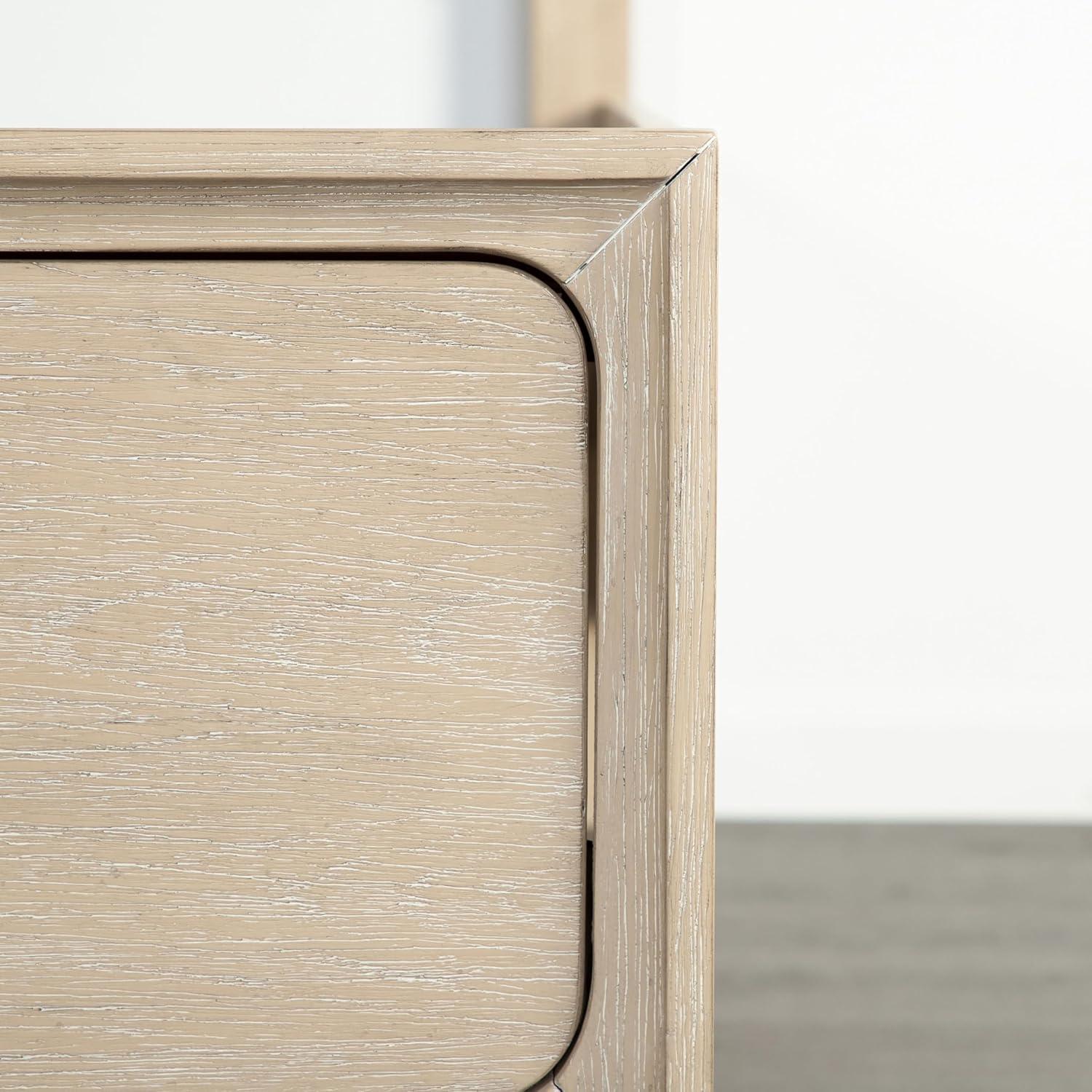 HOMES: Inside + Out 3pc Queen Neovesi Platform Bedroom Set Boho with 2 Nightstands Oak