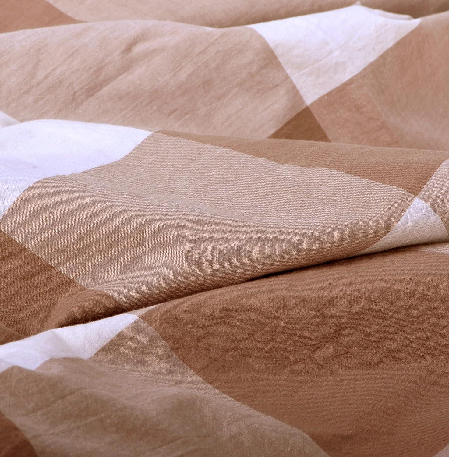 Home Soft Things Gingham Flannel Plaid Duvet Cover Set