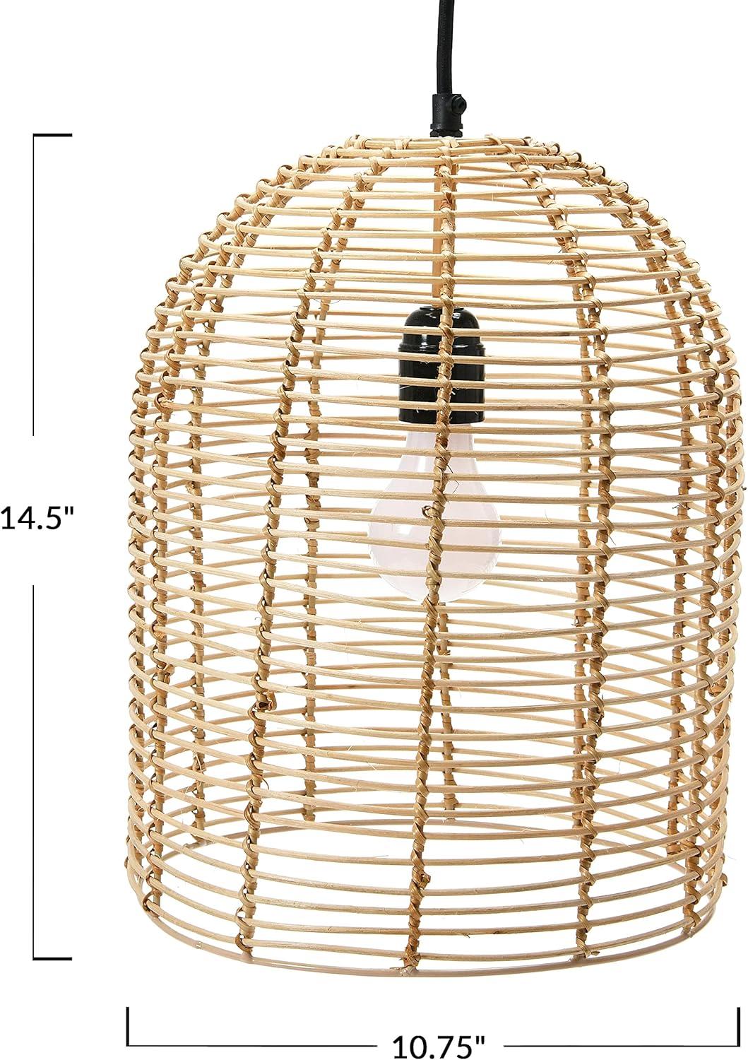 Creative Co-Op Modern Boho Hand Woven Rattan Ceiling Light, Natural