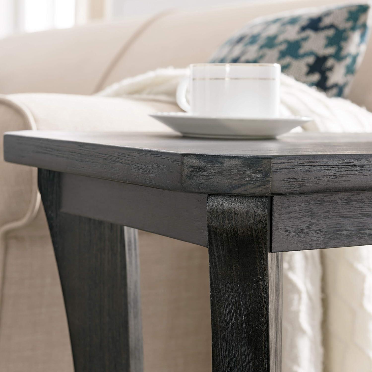 Rustic Gray Solid Wood Space-Saving Narrow End Table