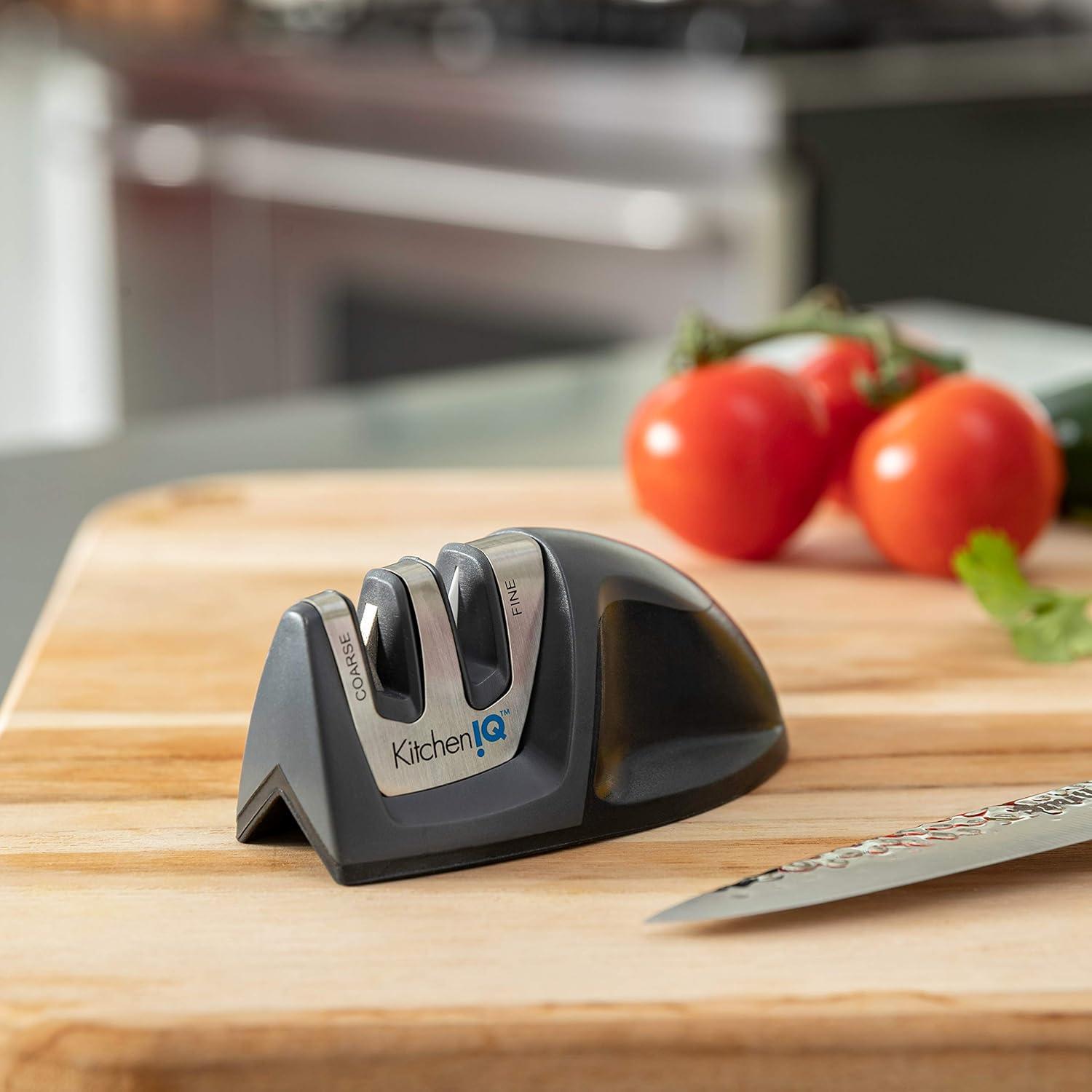 KitchenIQ Deluxe Diamond Edge Grip 2-Stage Knife Sharpener