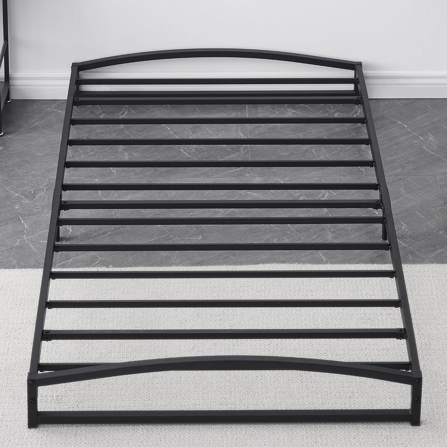 Jojoka Twin Size Metal Platform Bed Frame, 6 inch Low Profile, Mattress Foundation No Box Spring, Sturdy and Noise Free