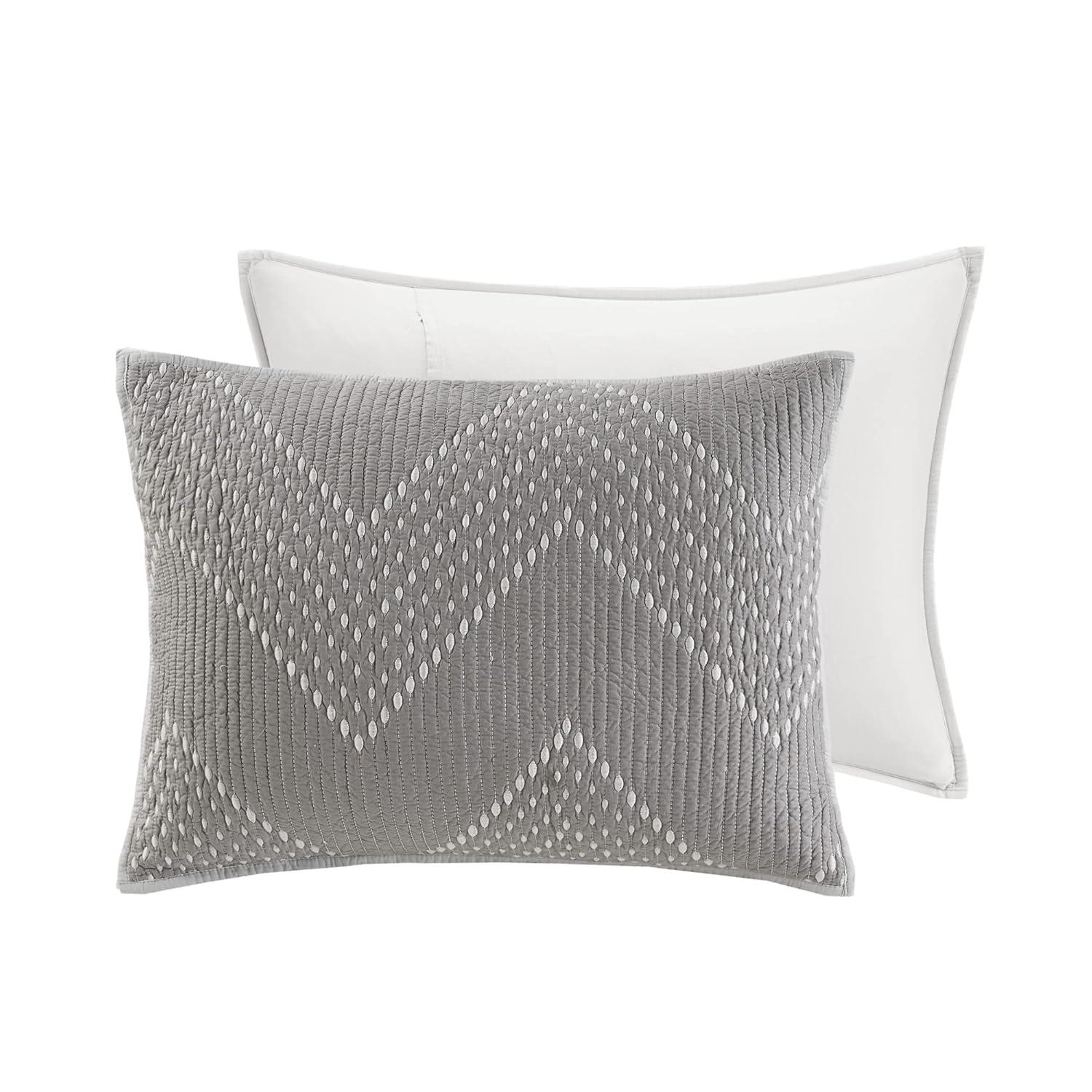 INK+IVY Pomona Winnie Embroidered Cotton 3 Piece Quilt Set