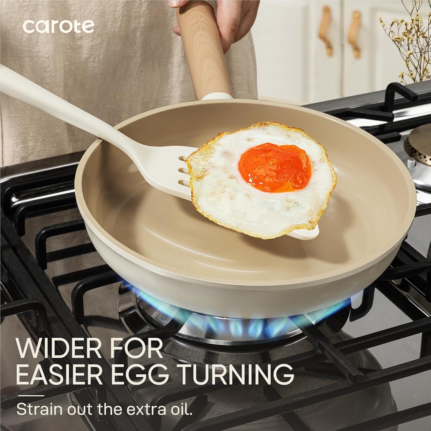 Carote 17-Piece Silicone and Wood Cooking Utensil Set, Heat-Resistant, Safe for Nonstick Cookware