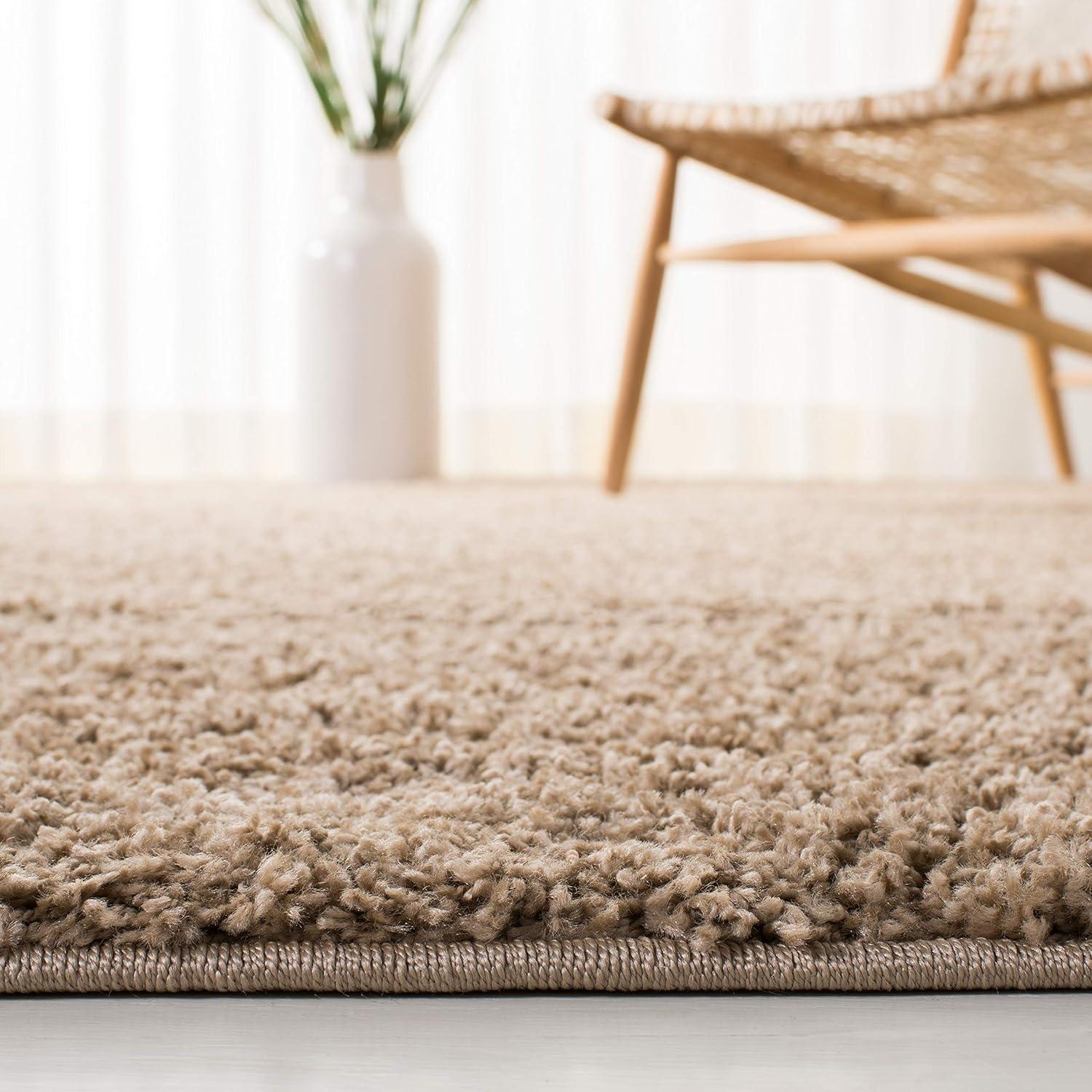 SAFAVIEH Harvey Solid Plush Shag Area Rug, Taupe, 3' x 5'