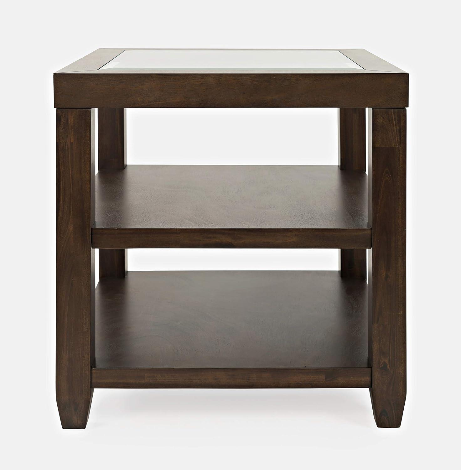Jofran,Urban Icon Contemporary Glass Inlay End Table with Storage