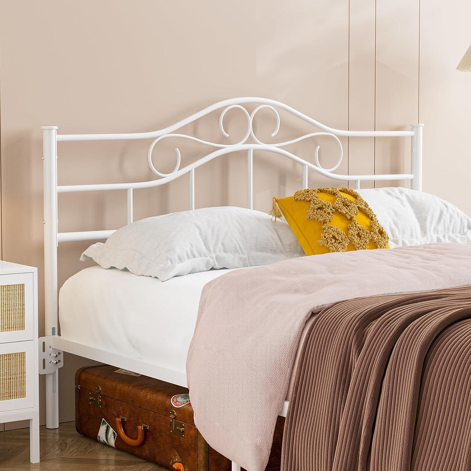 Red Barrel Studio® Anary Metal Headboard, Adjustable Height, Steel Curved Headboard , Farmhouse Scrollwork Design