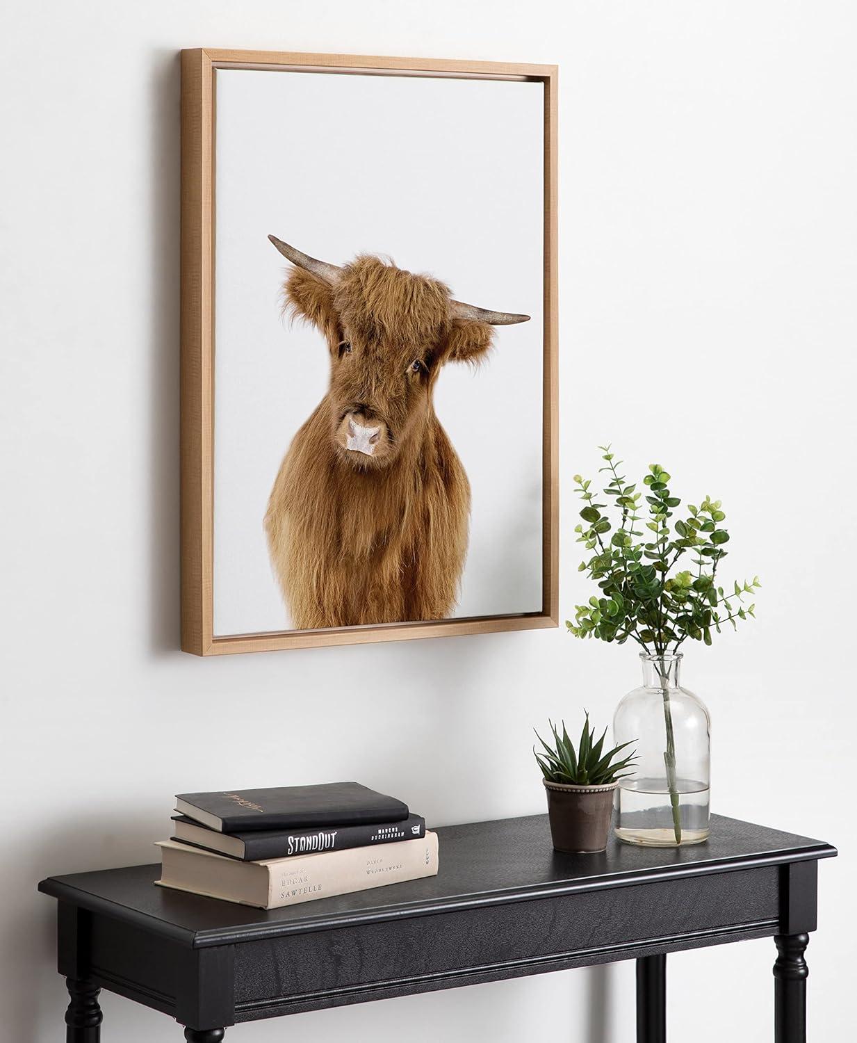 18" x 24" Sylvie Animal Studio Highland Framed Canvas by Amy Peterson Natural - Kate & Laurel All Things Decor
