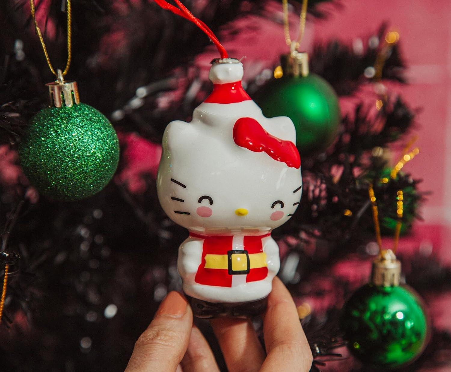 Surreal Entertainment Sanrio Hello Kitty Santa 4-Inch Shatterproof Decoupage Ornament