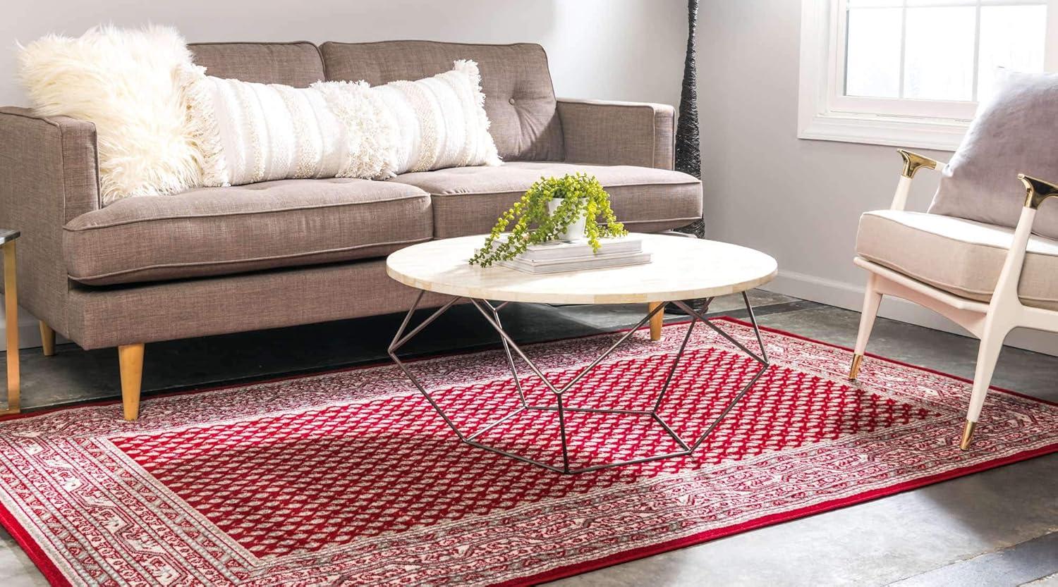 Unique Loom Williamsburg Collection Area Rug - Allover (10'  x 13' 1" Rectangle Red/Ivory)