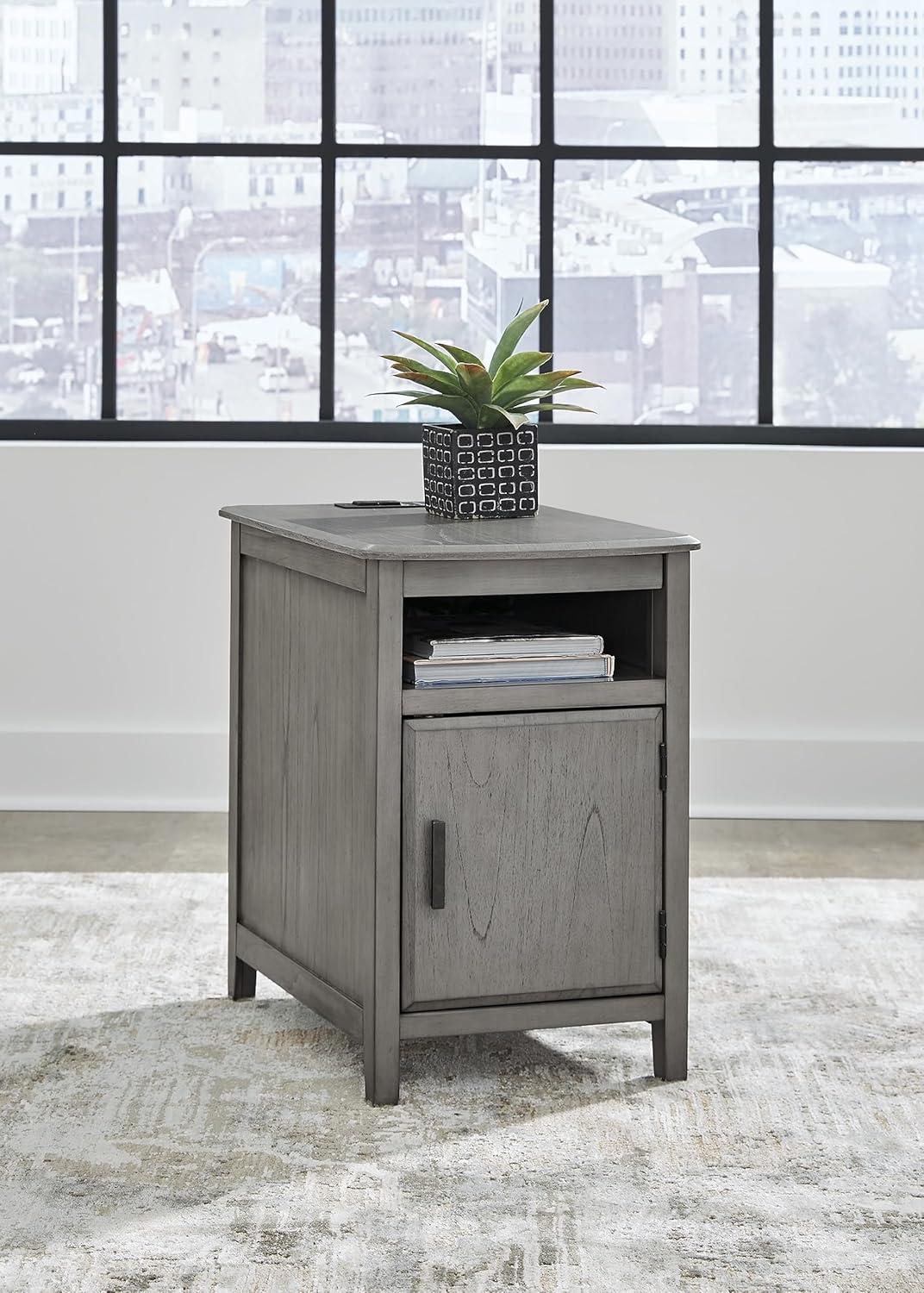 Signature Design by Ashley Casual Devonsted Chairside End Table  Gray