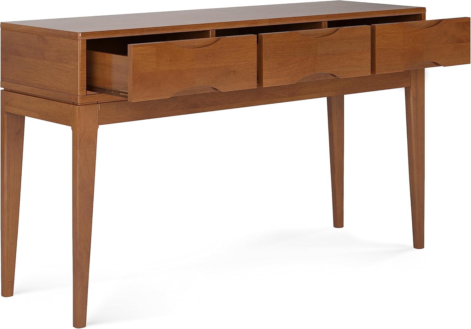 Harper SOLID HARDWOOD 54 inch Wide Modern Console Sofa Table in Teak Brown