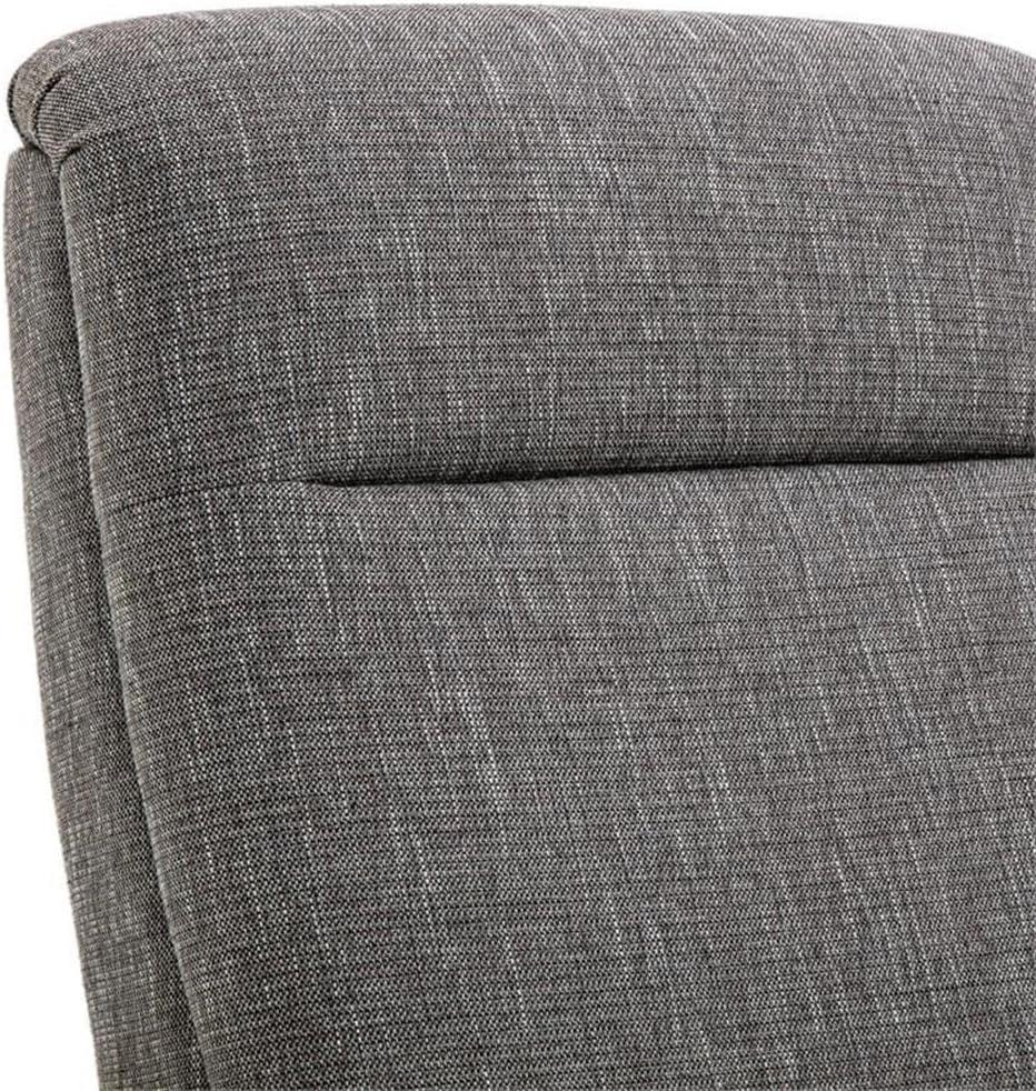 Comfort Pointe Terni Press-Back Recliner Ashen Gray: Stain-Resistant, Chestnut Wood Legs, Foam Fill