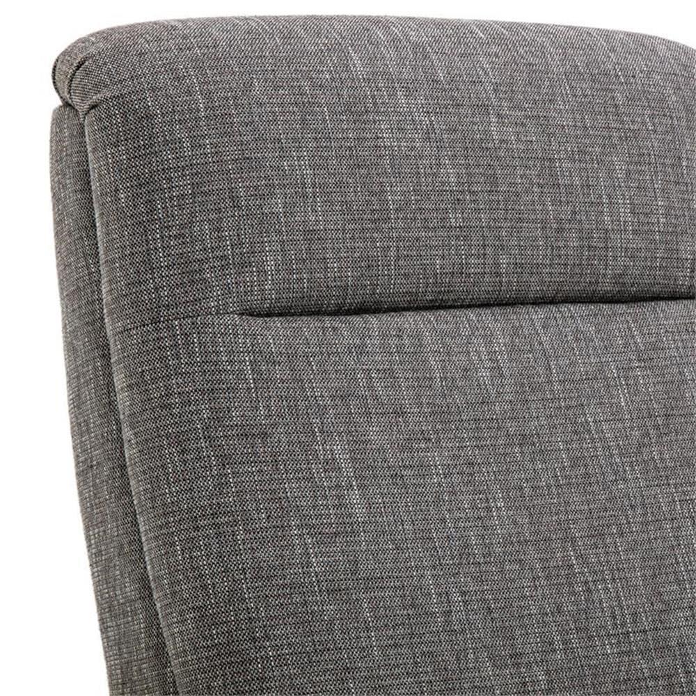 Comfort Pointe Terni Press-Back Recliner Ashen Gray: Stain-Resistant, Chestnut Wood Legs, Foam Fill