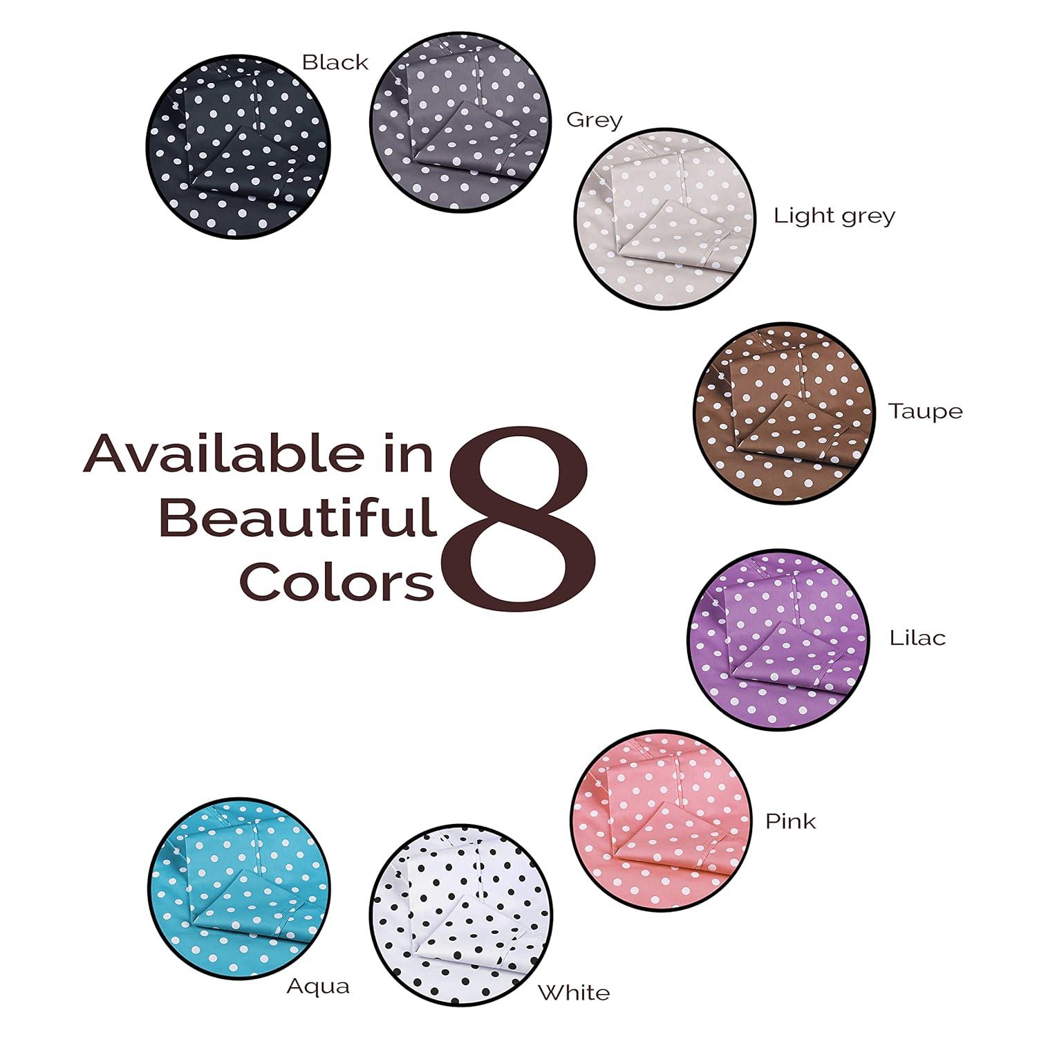 Superior Impressions Polka Dots 600 TC Cotton Poly Blend Deep Pocket Bed Sheet Set