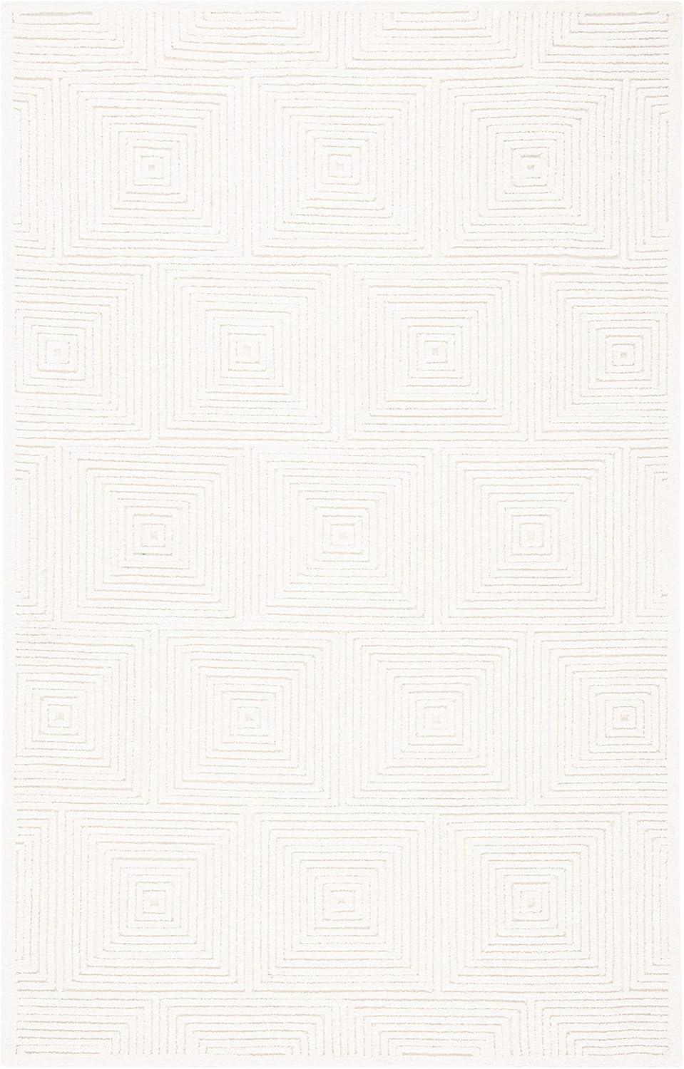 SAFAVIEH Textural Vince Geometric Area Rug, Ivory, 9' x 12'