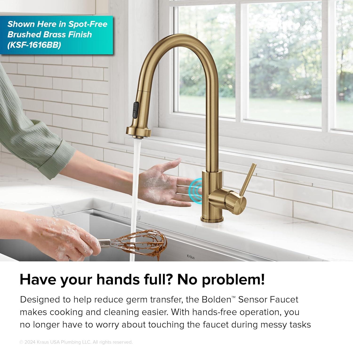 KRAUS Bolden Motion Sensor Single Handle Pull Down Touchless Kitchen Faucet